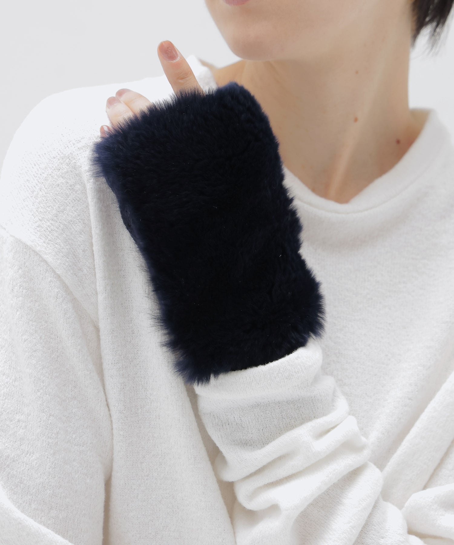 【ALPO/アルポ】REX fur fingerless glove
