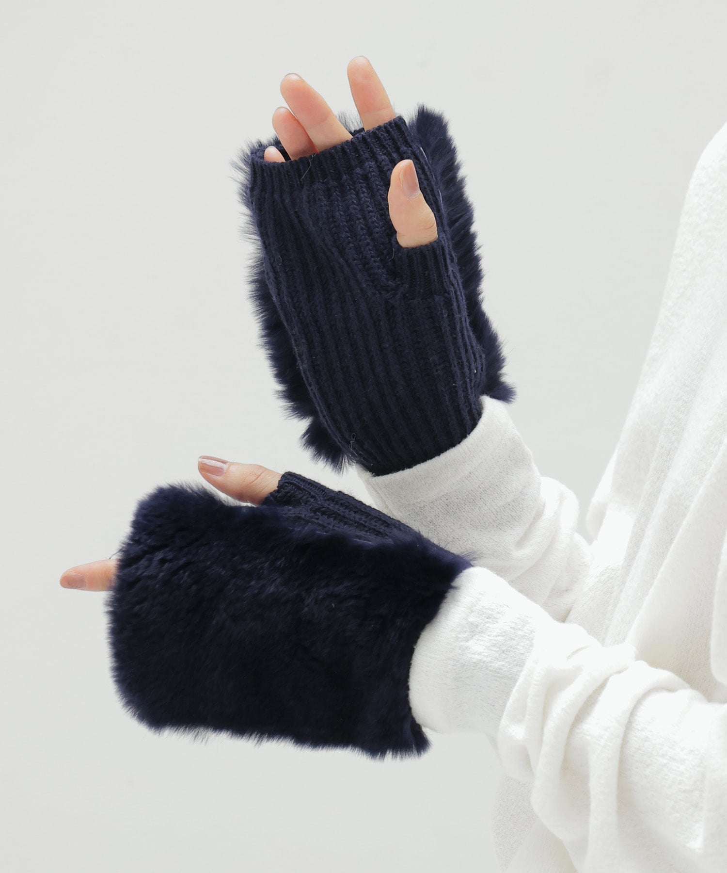 【ALPO/アルポ】REX fur fingerless glove