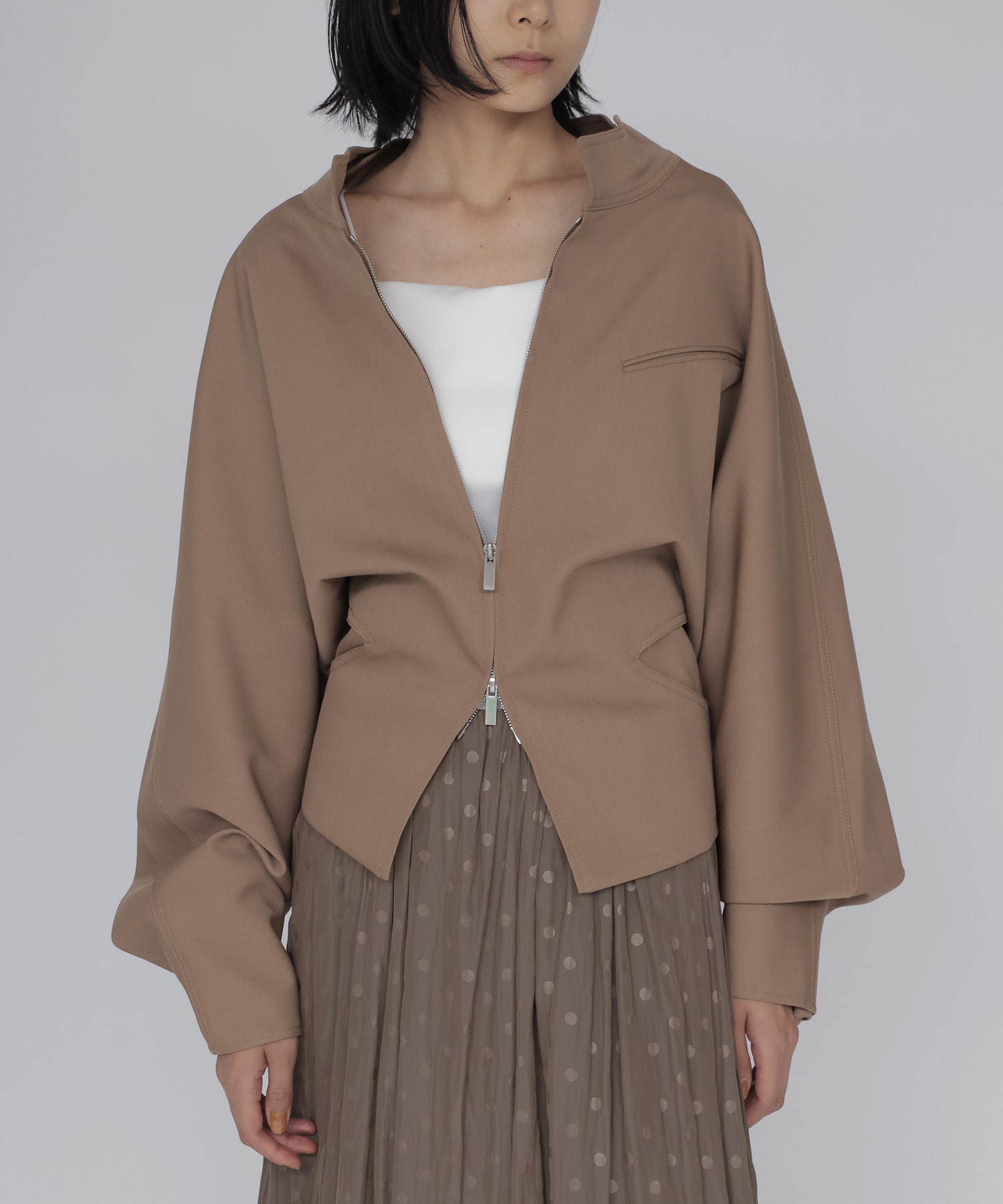 【SYSTEM/システム】TWO-WAY ZIP-UP JACKET