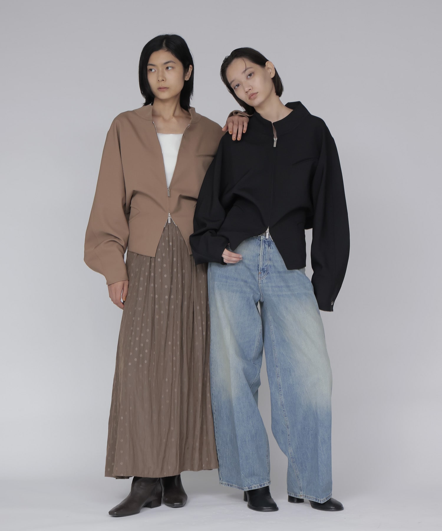 【SYSTEM/システム】TWO-WAY ZIP-UP JACKET