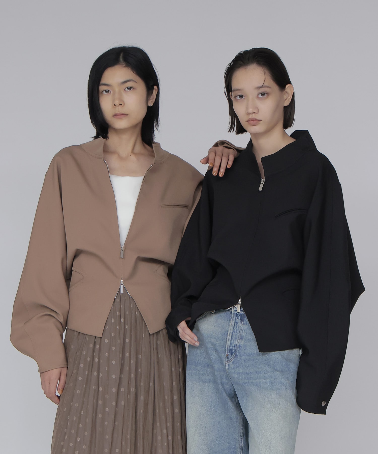 【SYSTEM/システム】TWO-WAY ZIP-UP JACKET