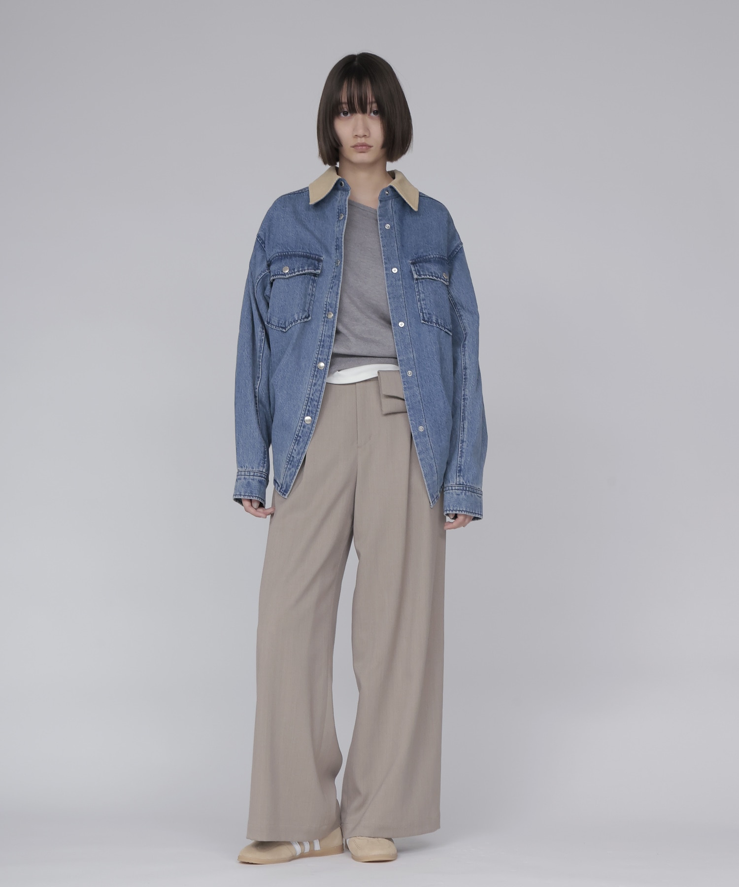 【SYSTEM / システム】CORDUROY-COLLAR CONTRAST DENIM JACKET