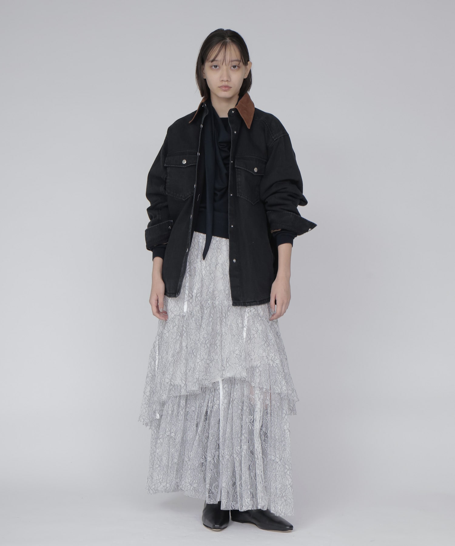 【SYSTEM / システム】CORDUROY-COLLAR CONTRAST DENIM JACKET