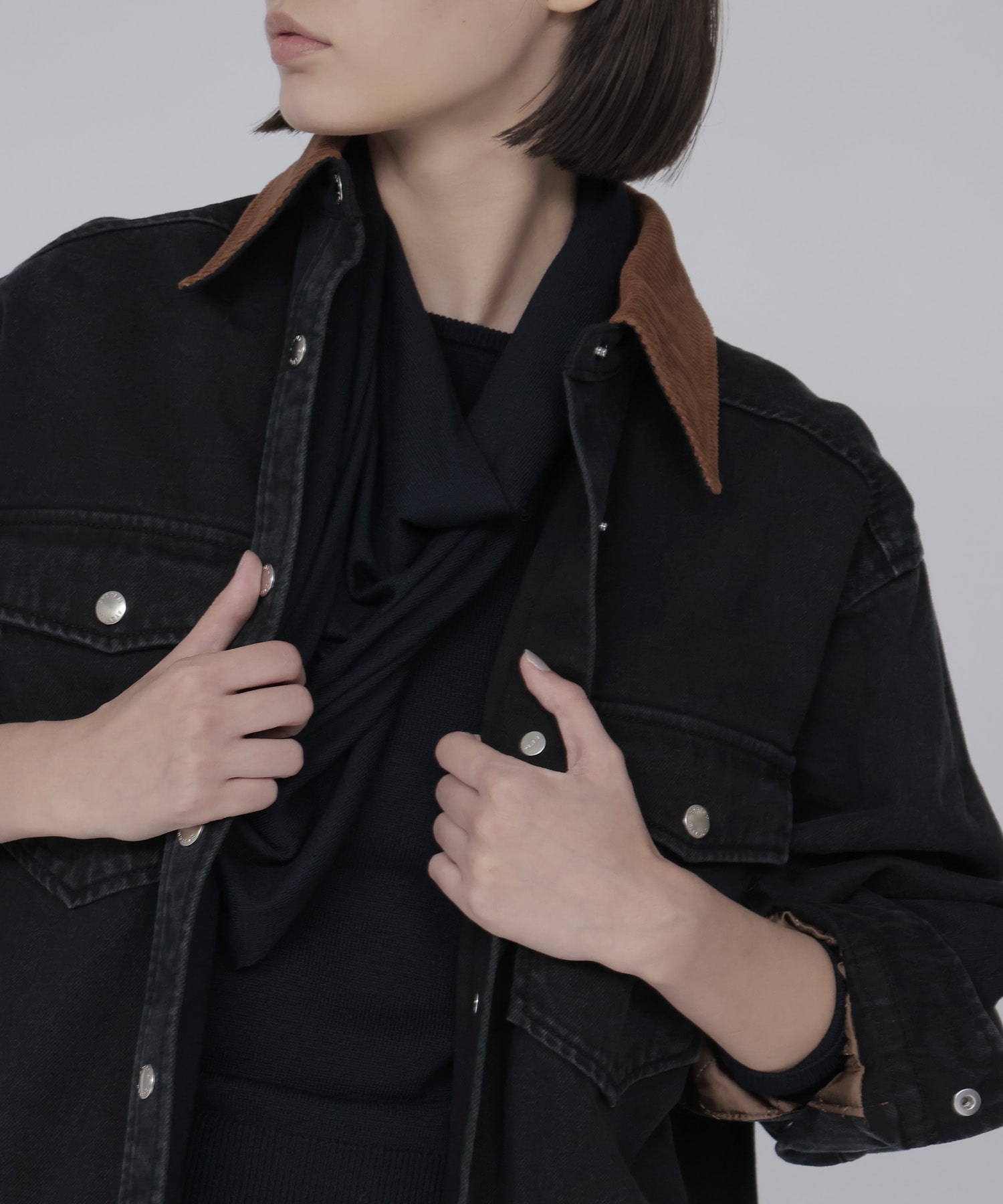 【SYSTEM / システム】CORDUROY-COLLAR CONTRAST DENIM JACKET