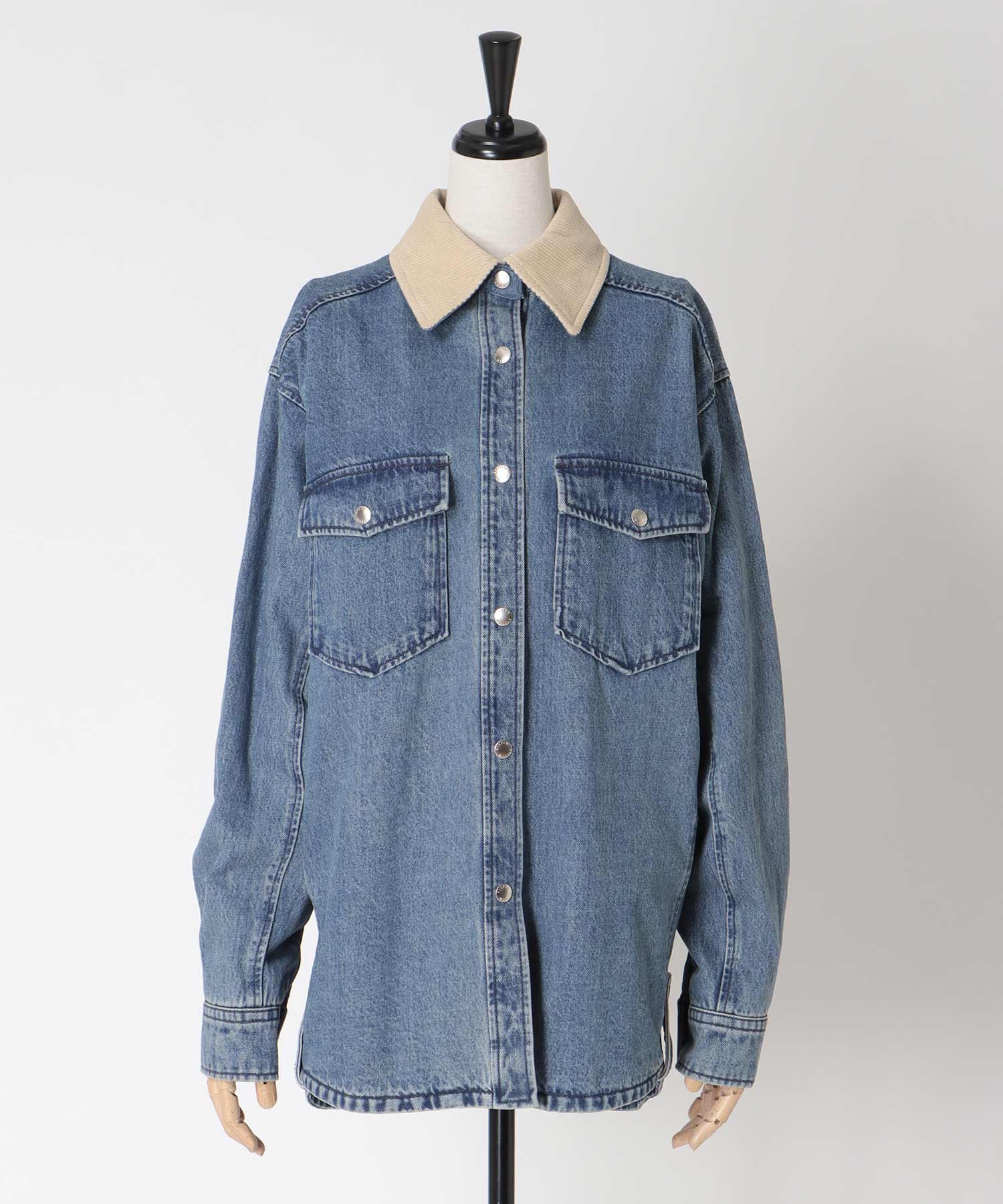 【SYSTEM / システム】CORDUROY-COLLAR CONTRAST DENIM JACKET
