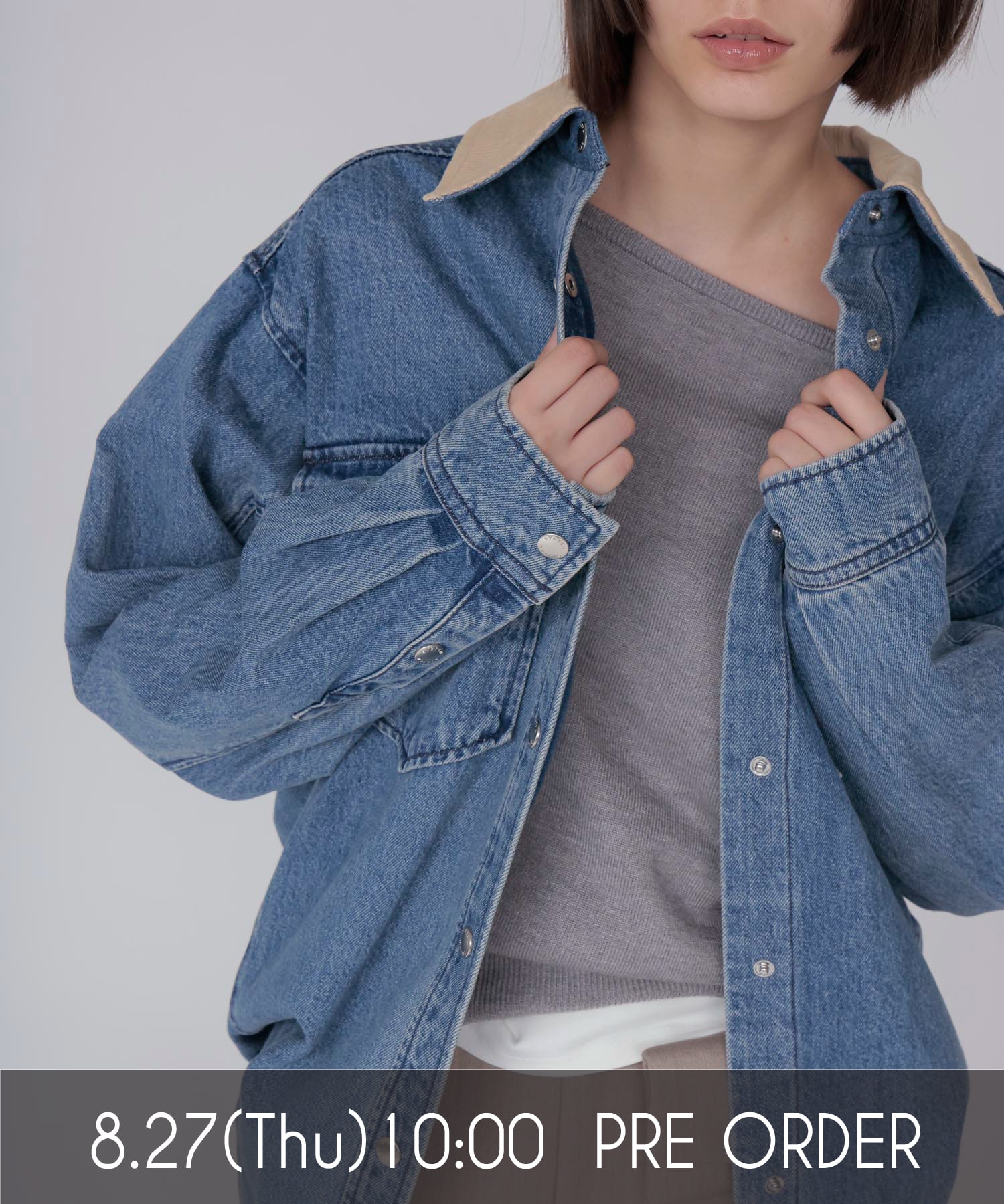 【SYSTEM / システム】CORDUROY-COLLAR CONTRAST DENIM JACKET