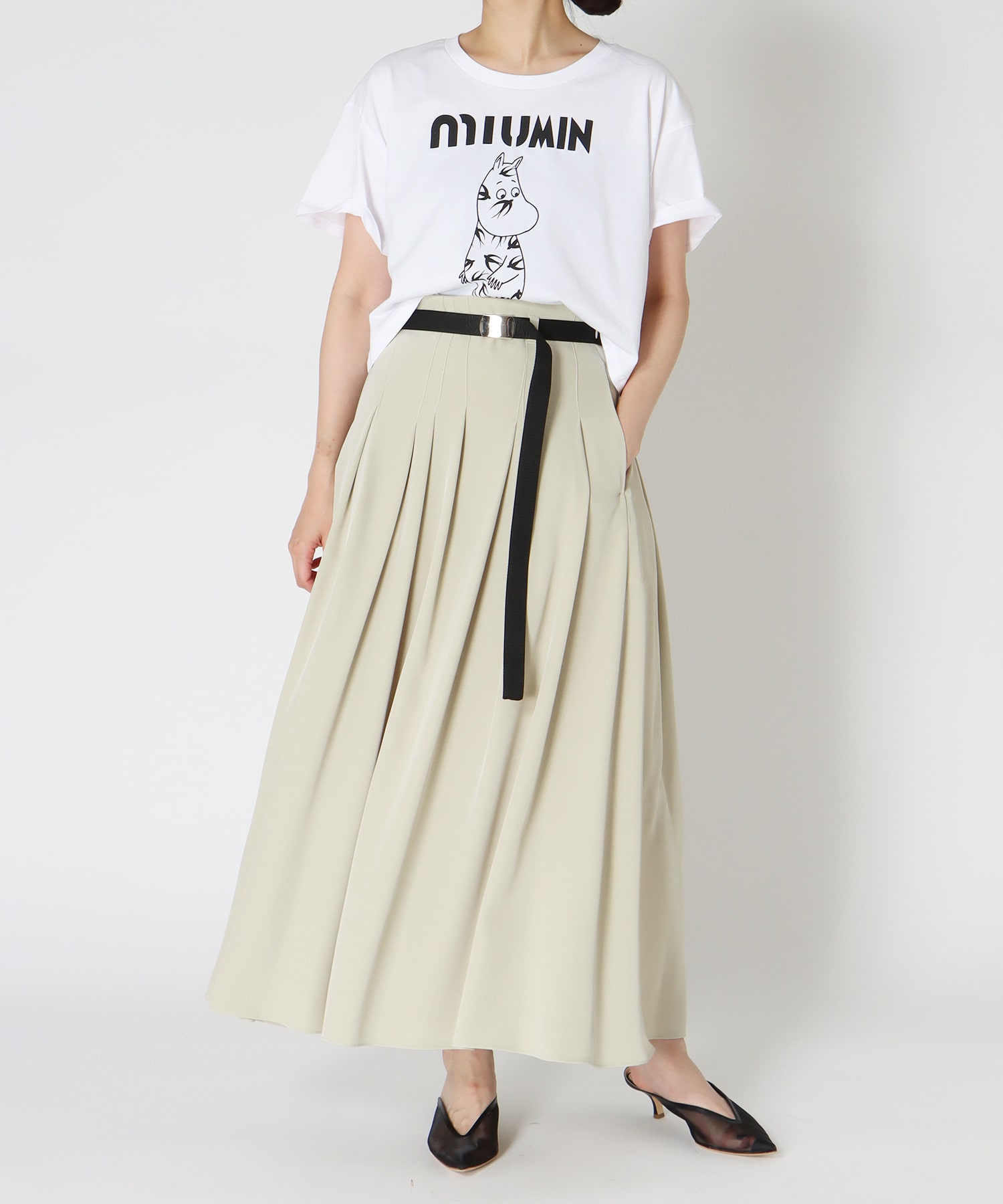 ＜BLACK SCORE＞MIU MIN CROPPED TEE