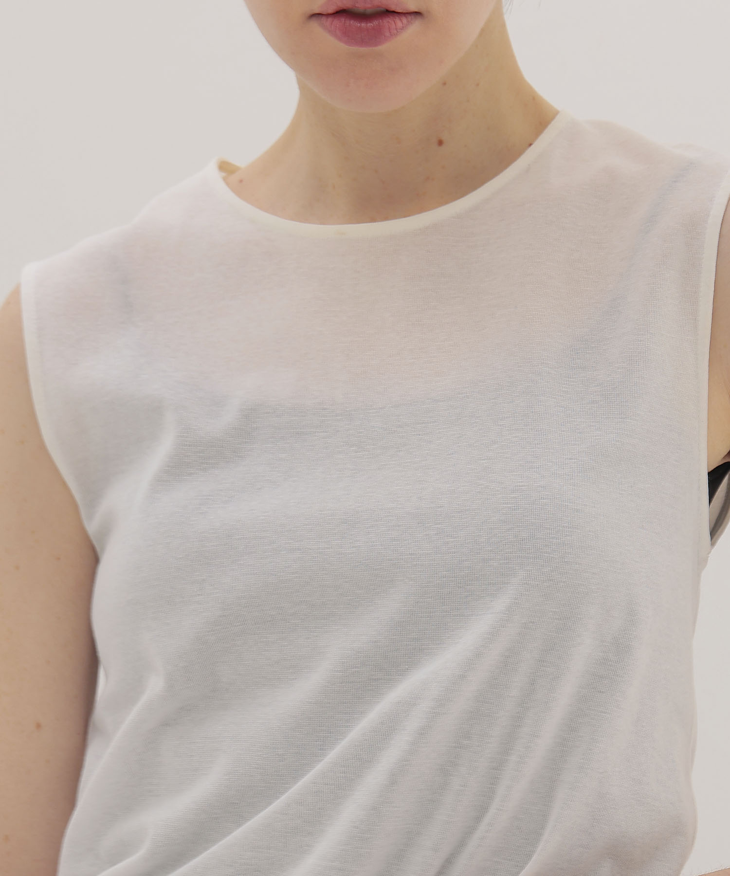 soft sheer crew tank top