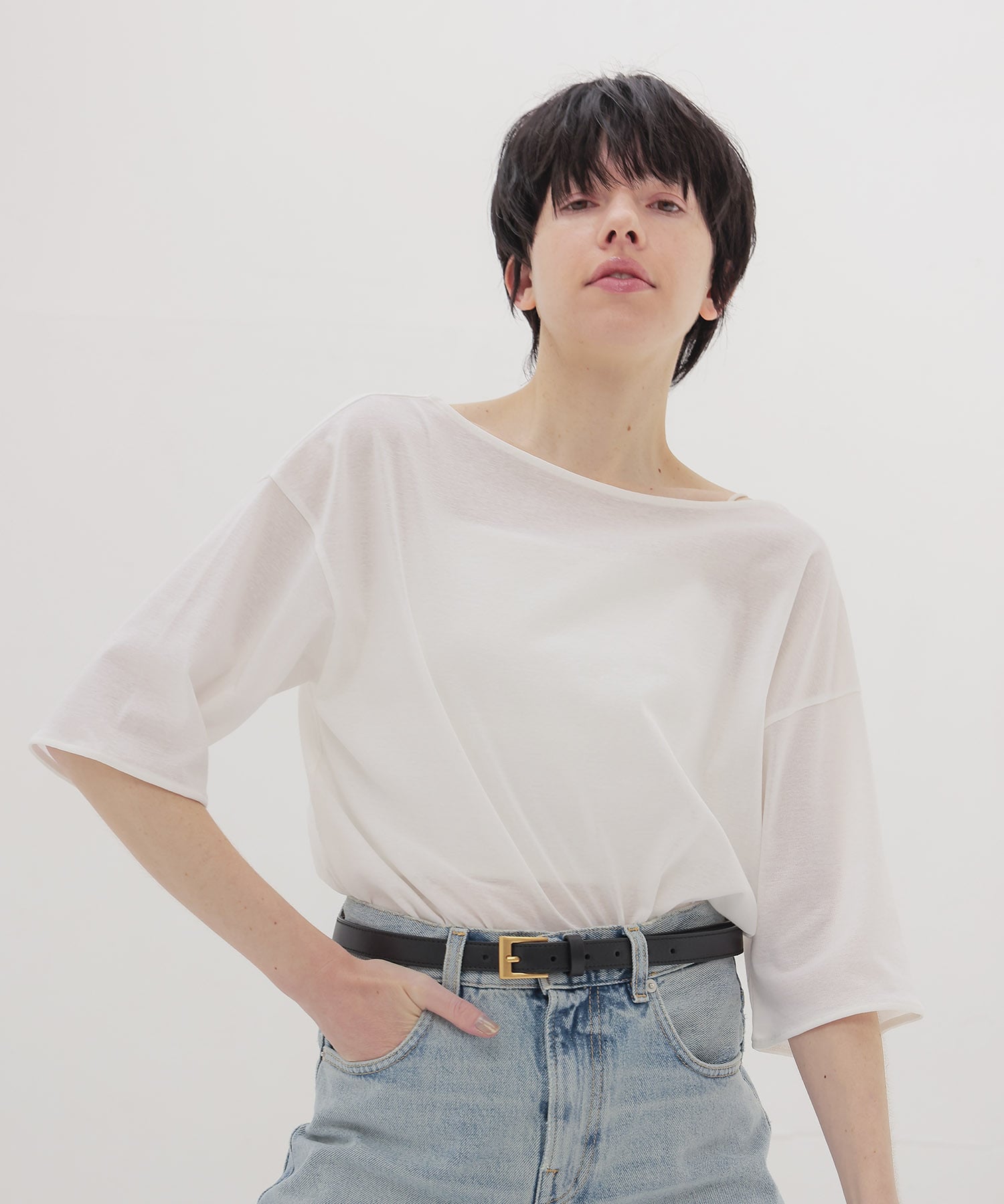 soft sheer half sleeve tee