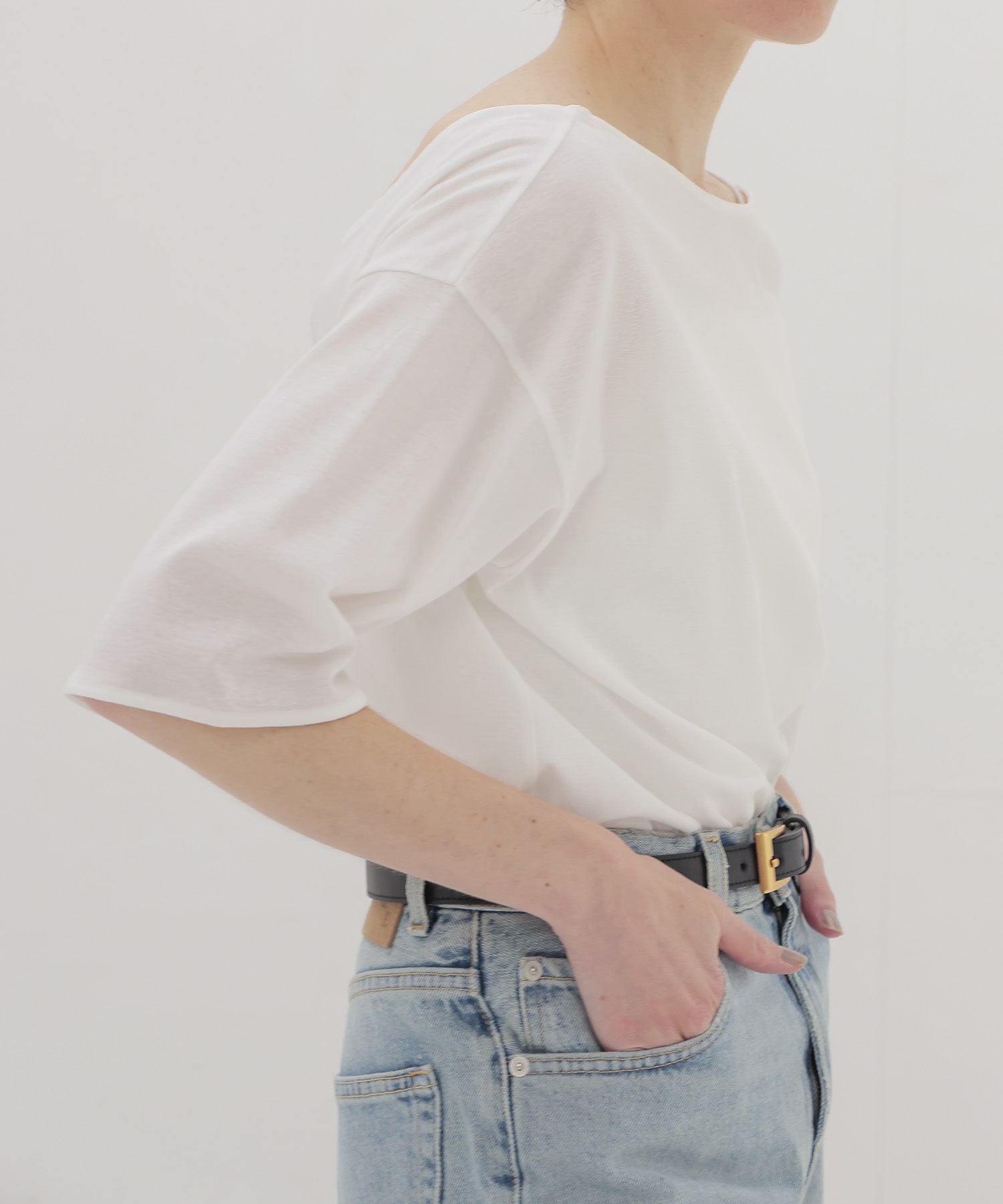 soft sheer half sleeve tee