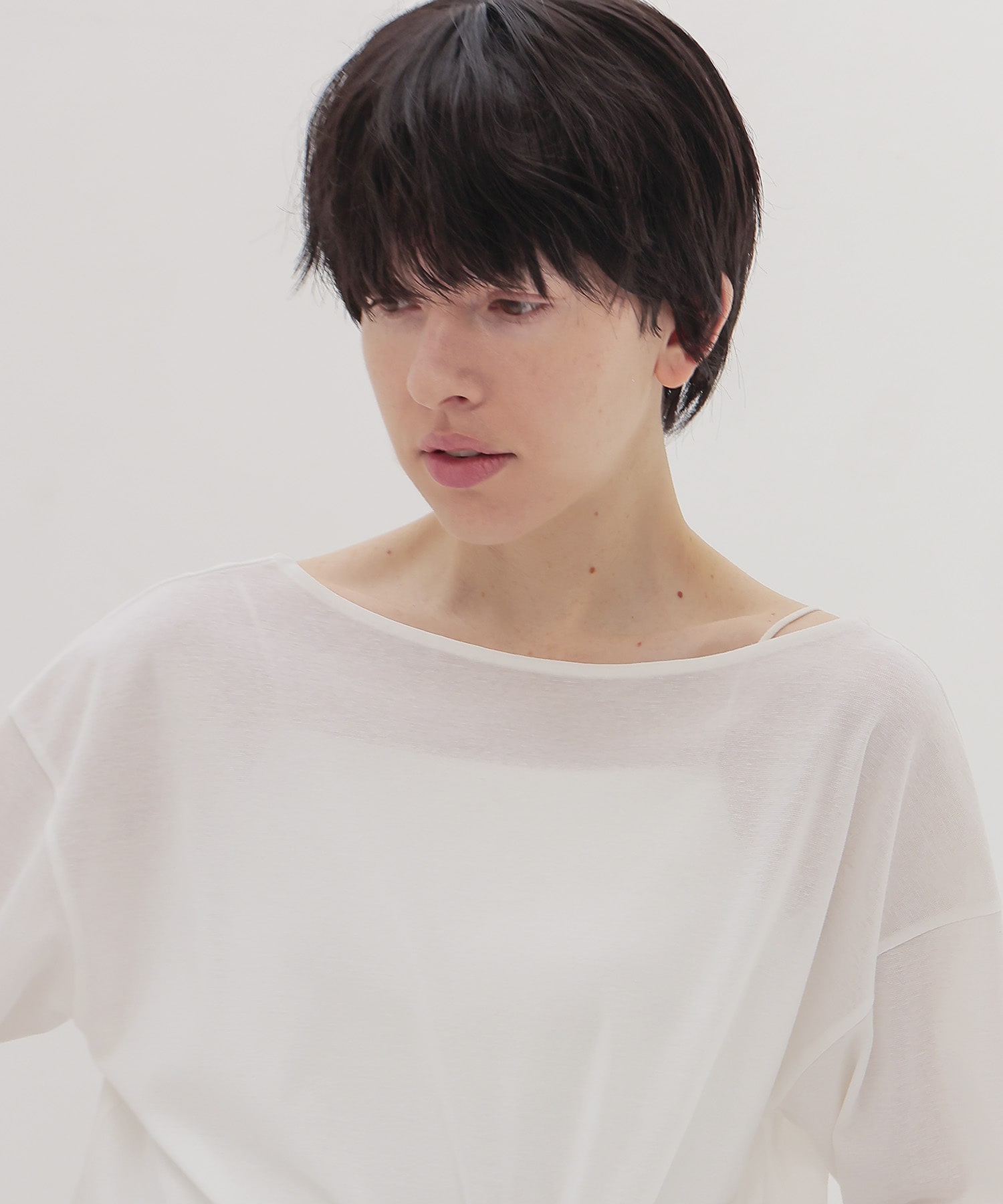 soft sheer half sleeve tee