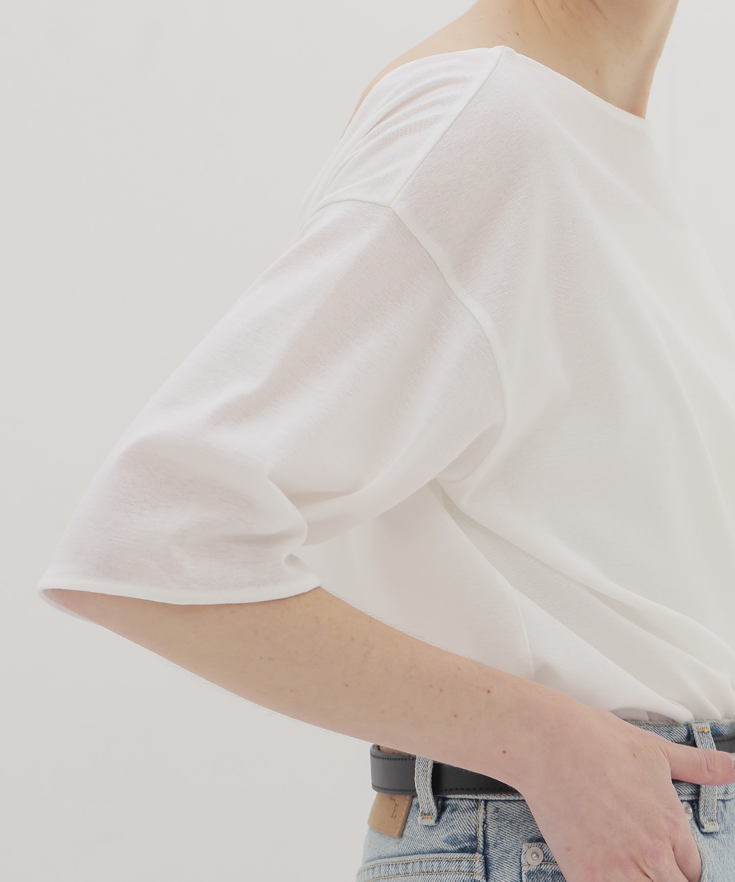 soft sheer half sleeve tee