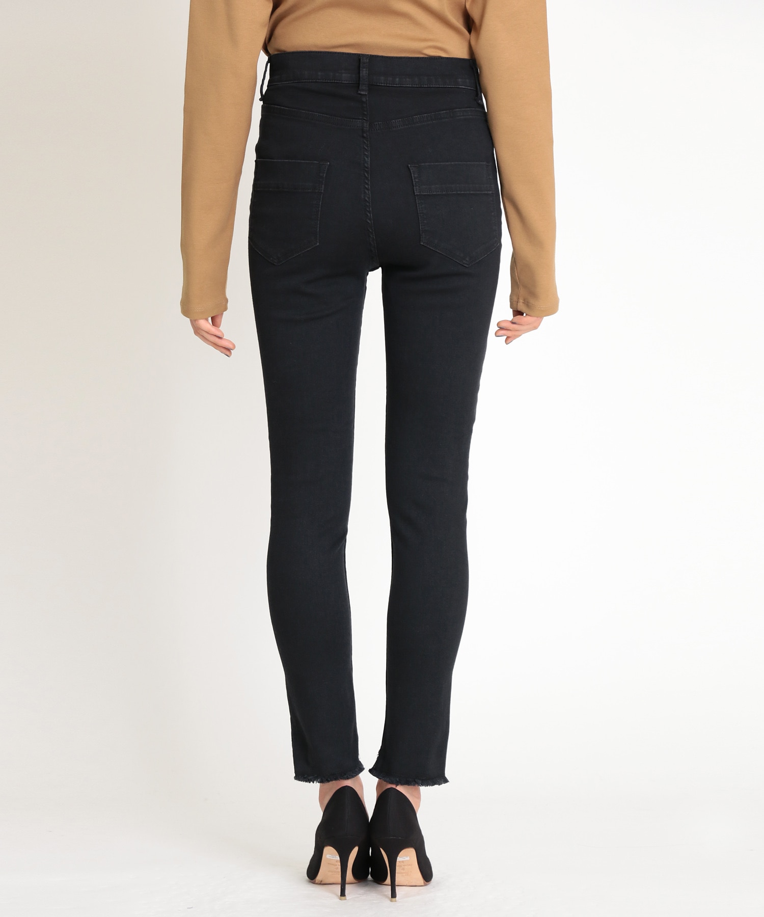 流行に Black Skinny Pants 国産