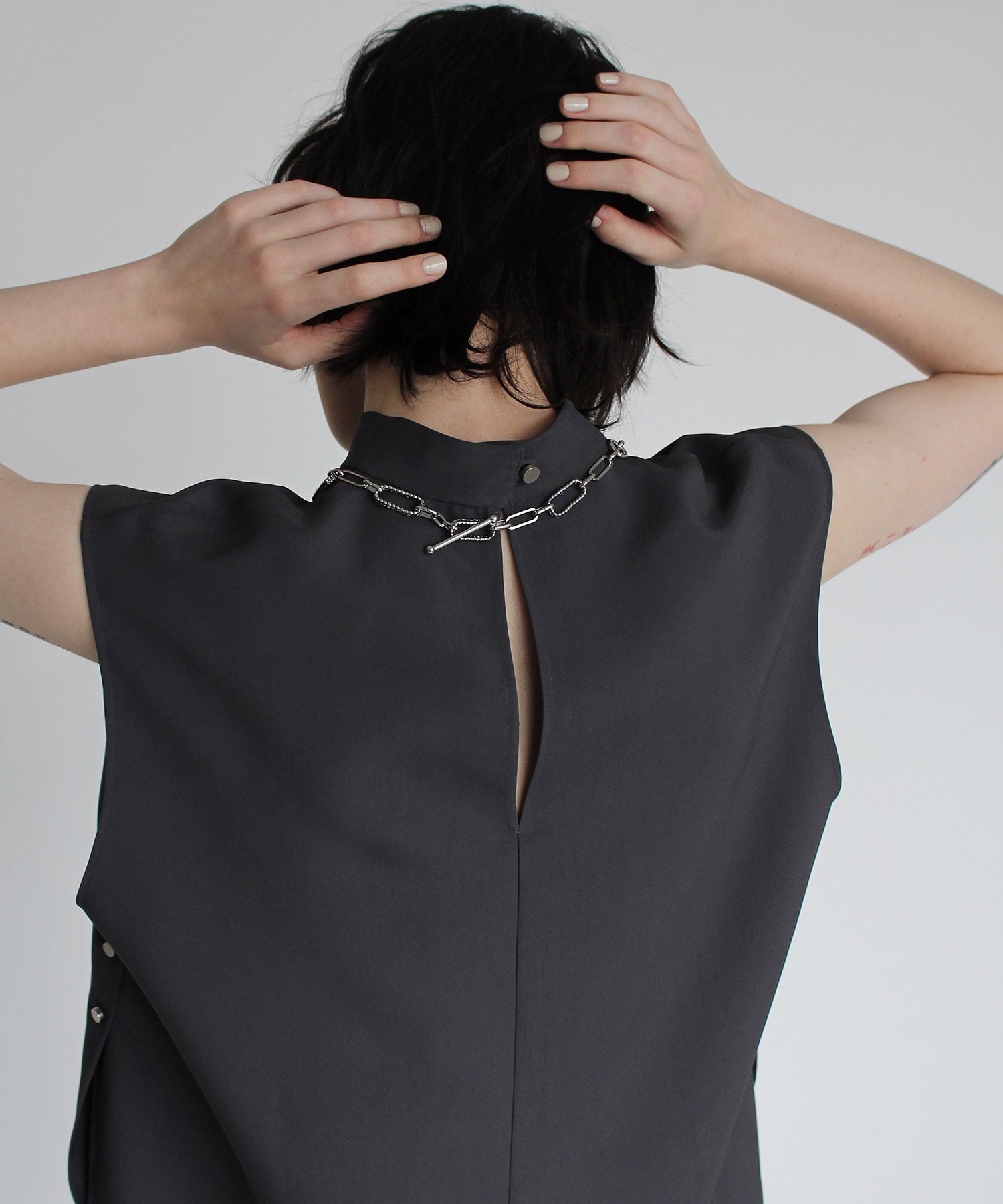 doublecross sleeveless blouse