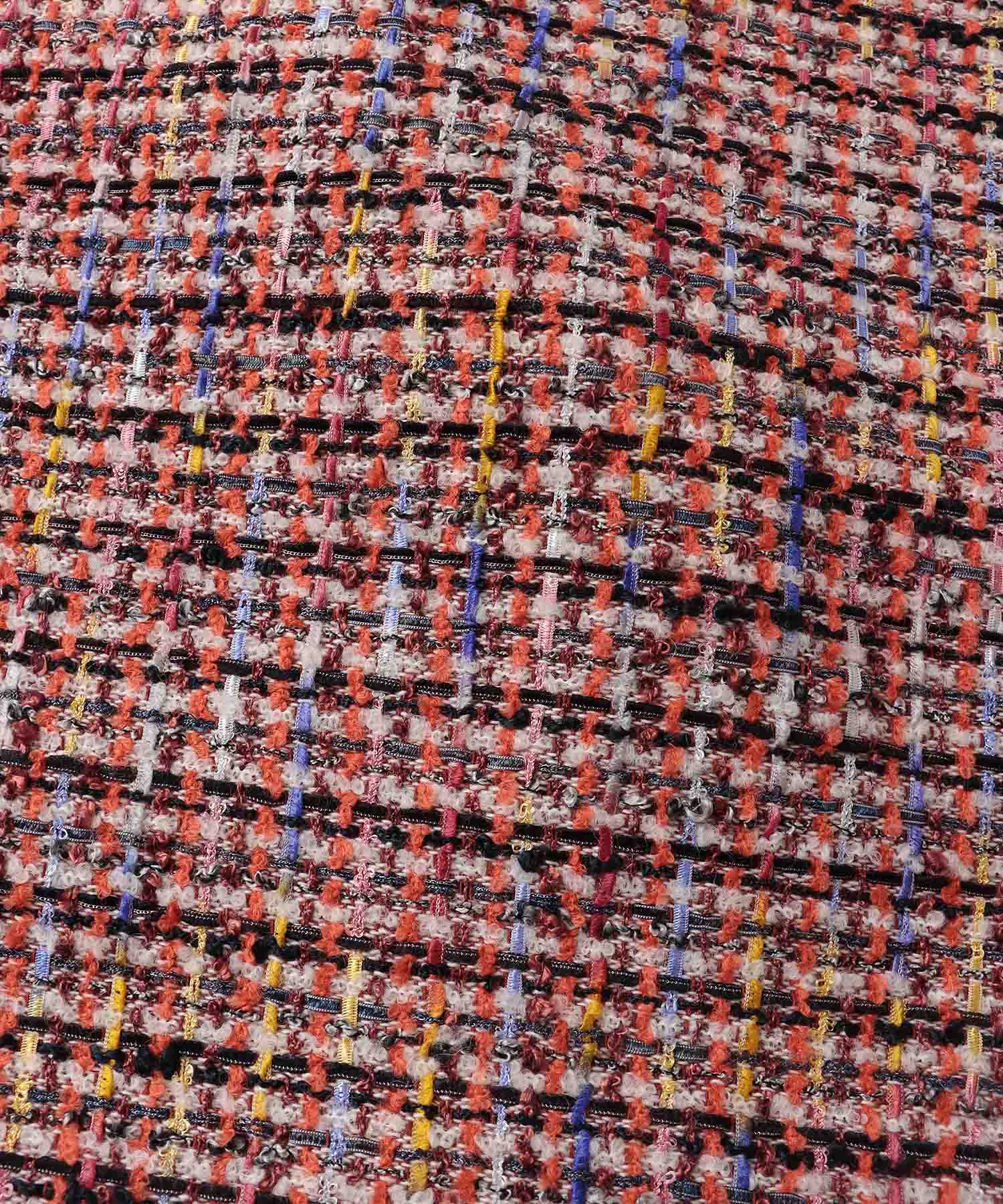 colorful Tweed fringe blouse