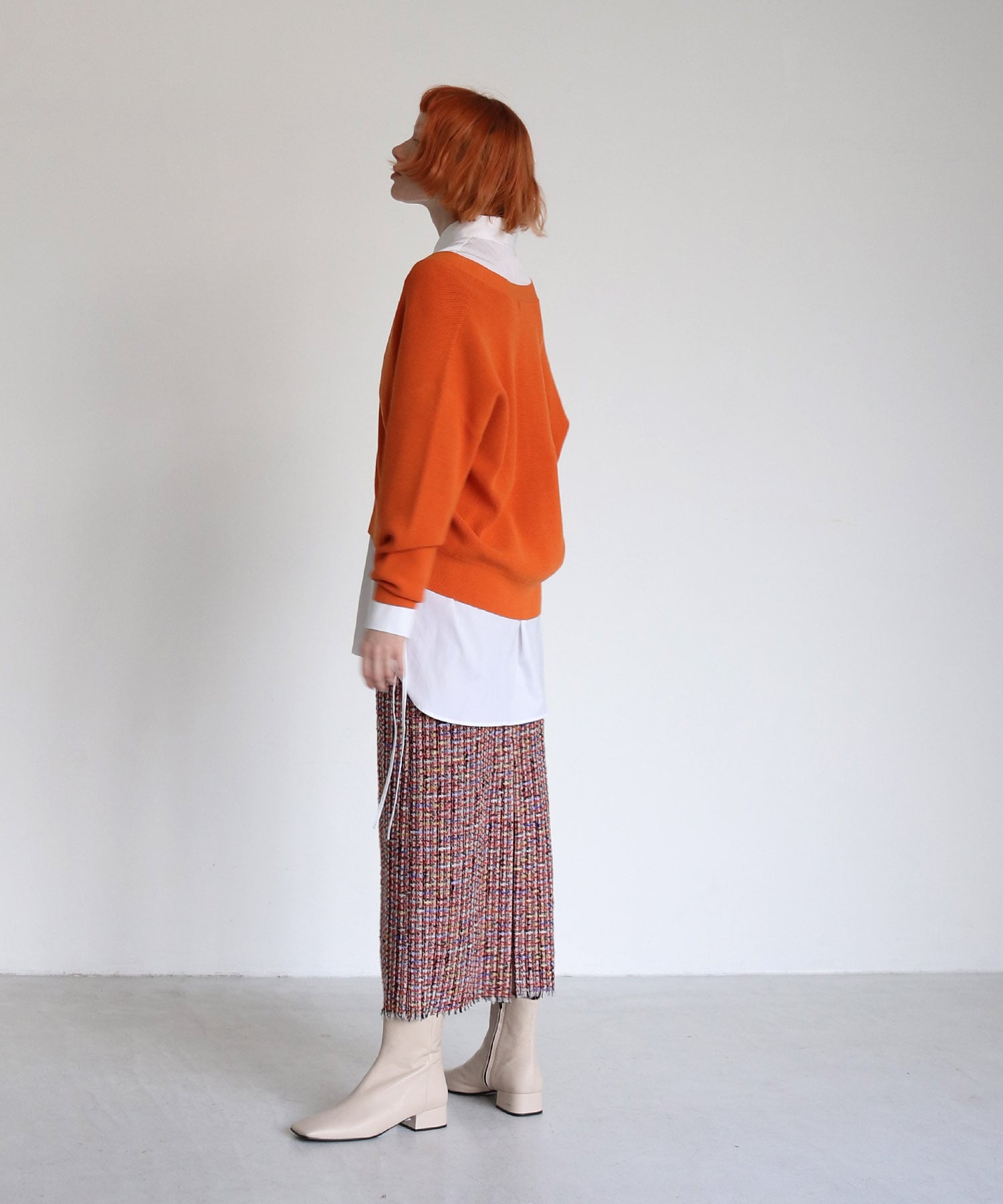 colorful Tweed fringe skirt
