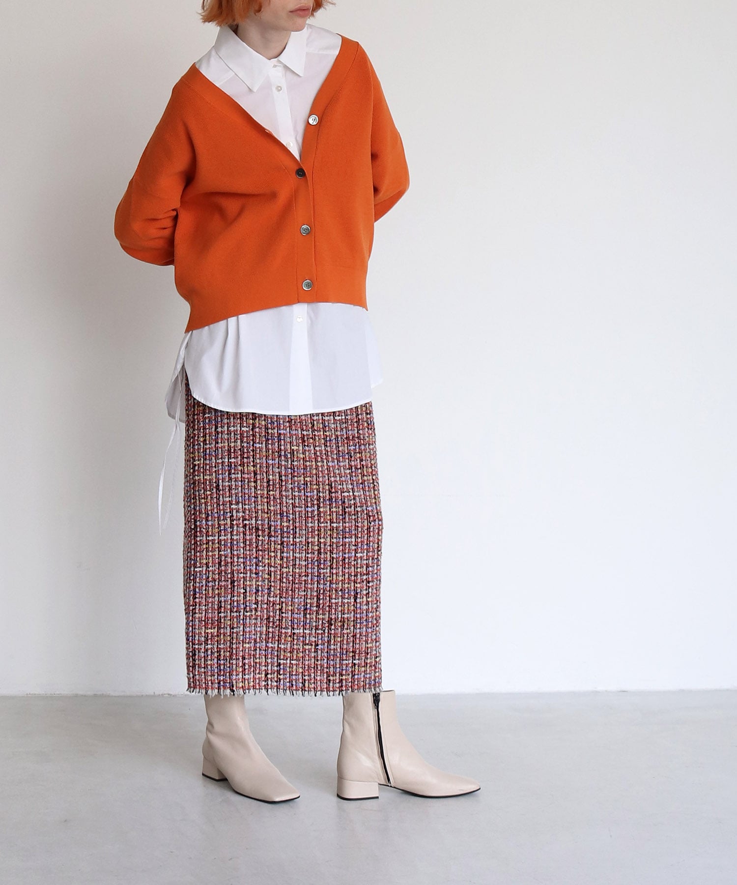 colorful Tweed fringe skirt