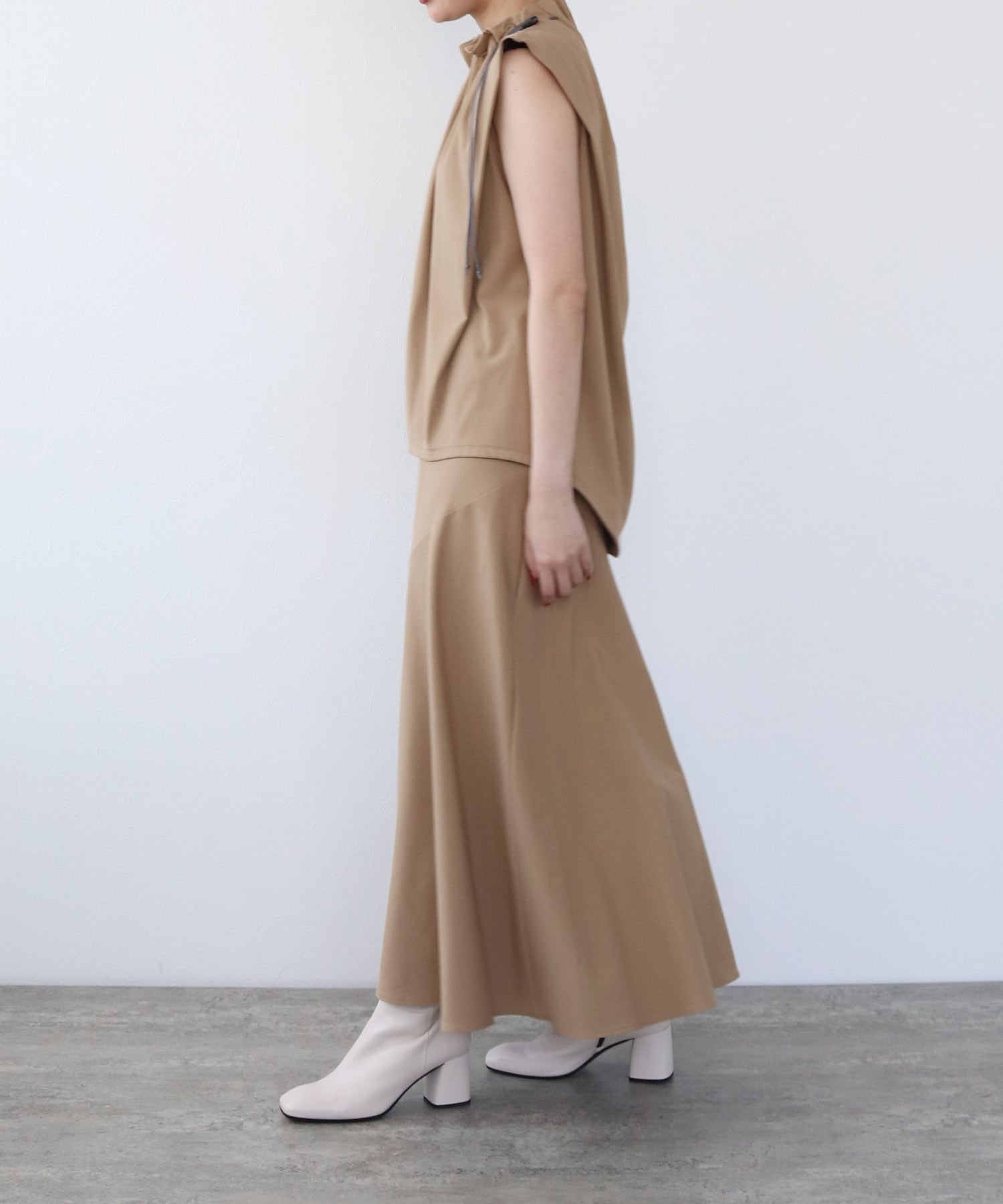 asymmetric jersey flare skirt
