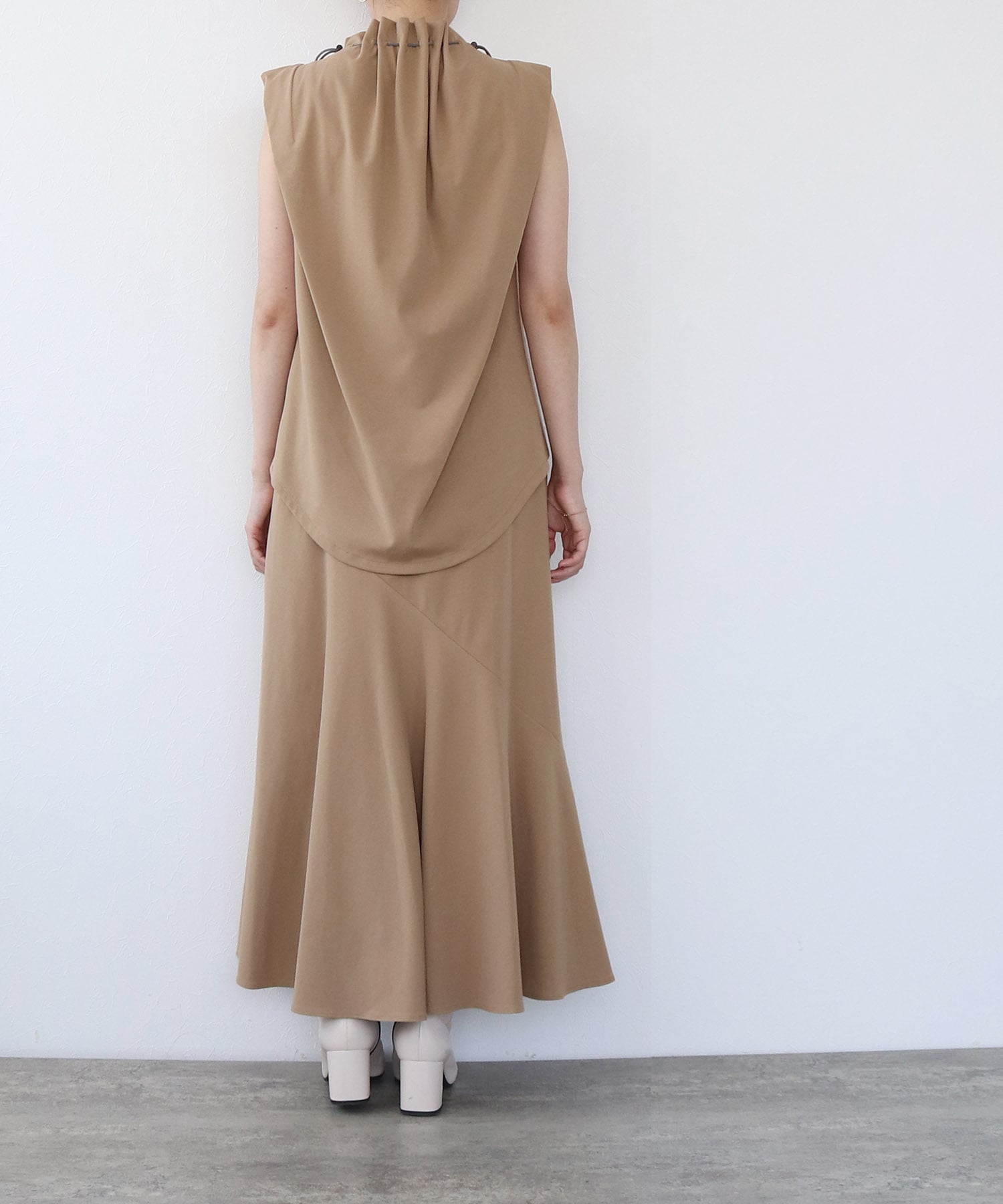 asymmetric jersey flare skirt