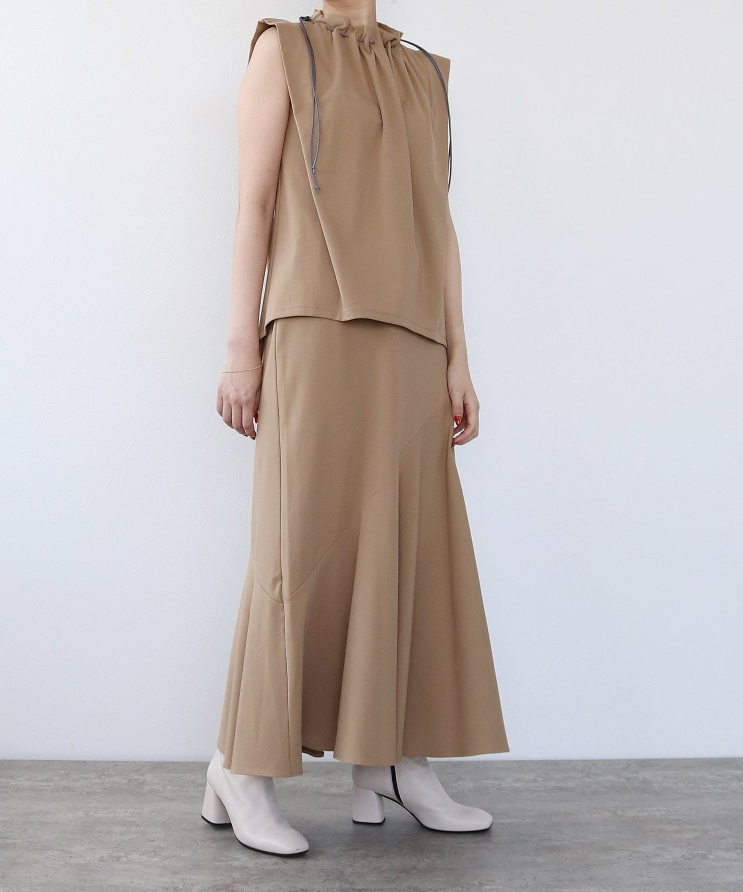 asymmetric jersey flare skirt