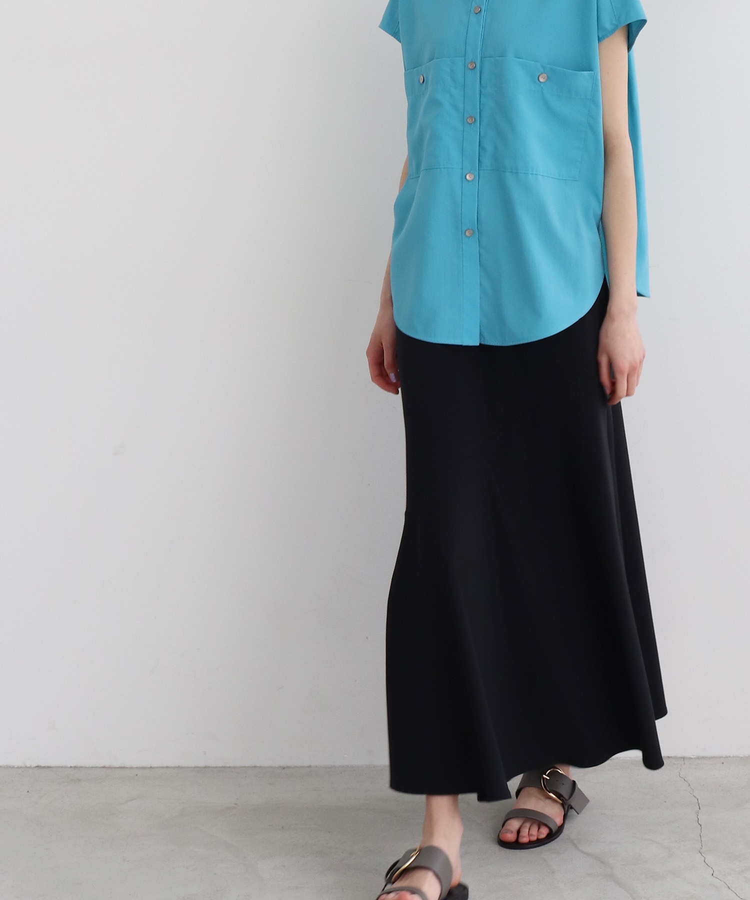 asymmetric jersey flare skirt