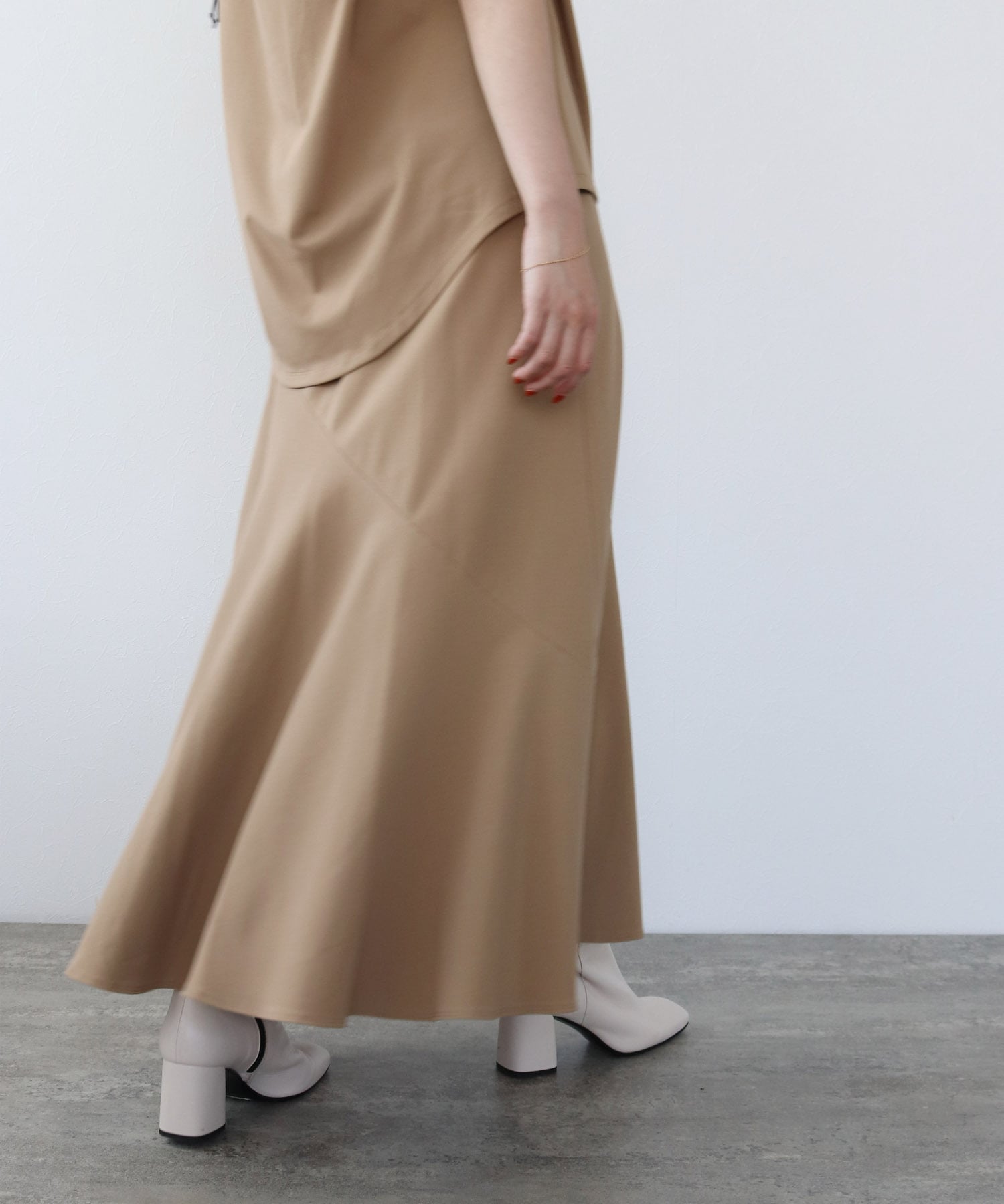 asymmetric jersey flare skirt