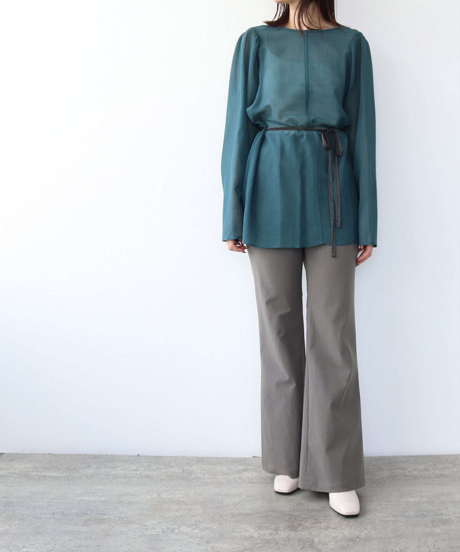 tricot rib flare pants