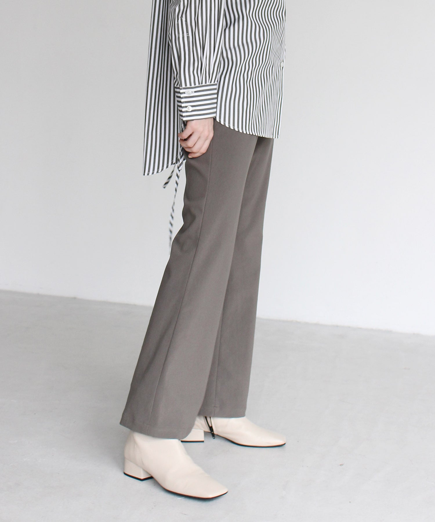 tricot rib flare pants