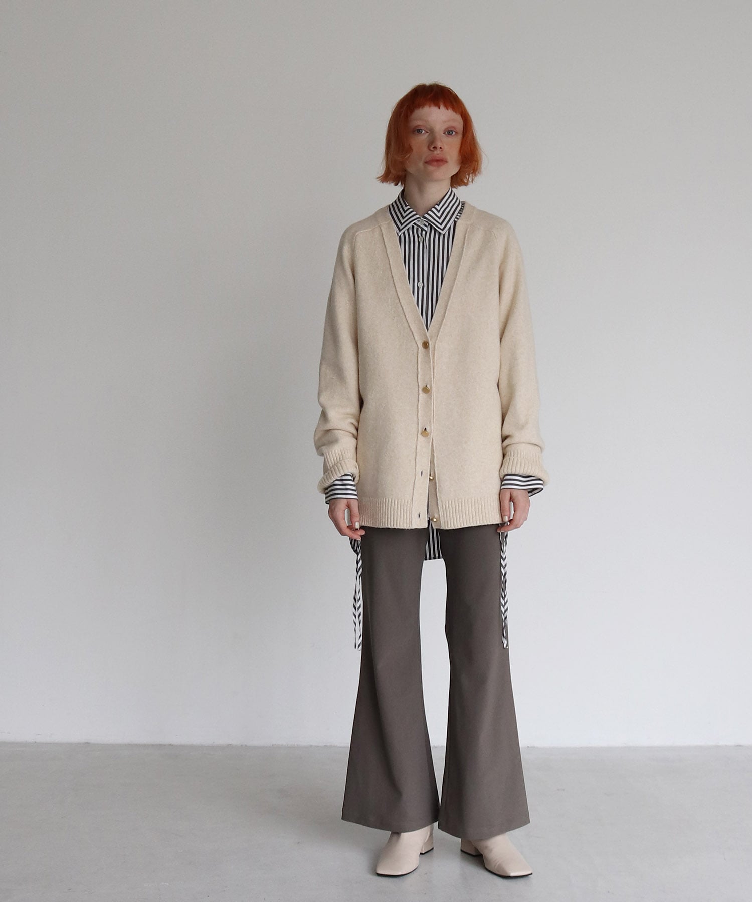 tricot rib flare pants