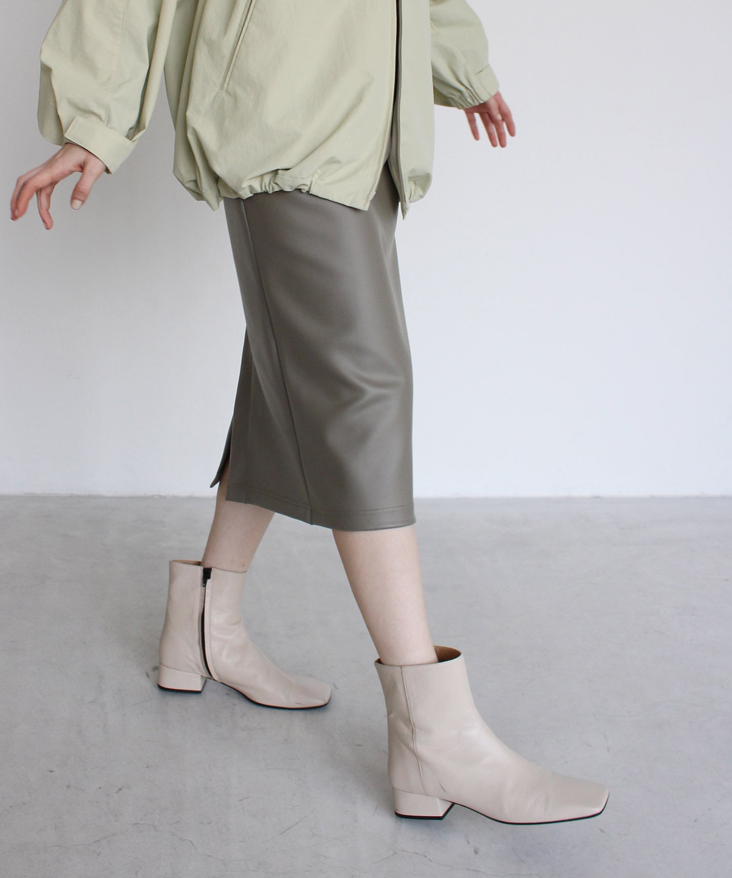 leather like midi pencil skirt