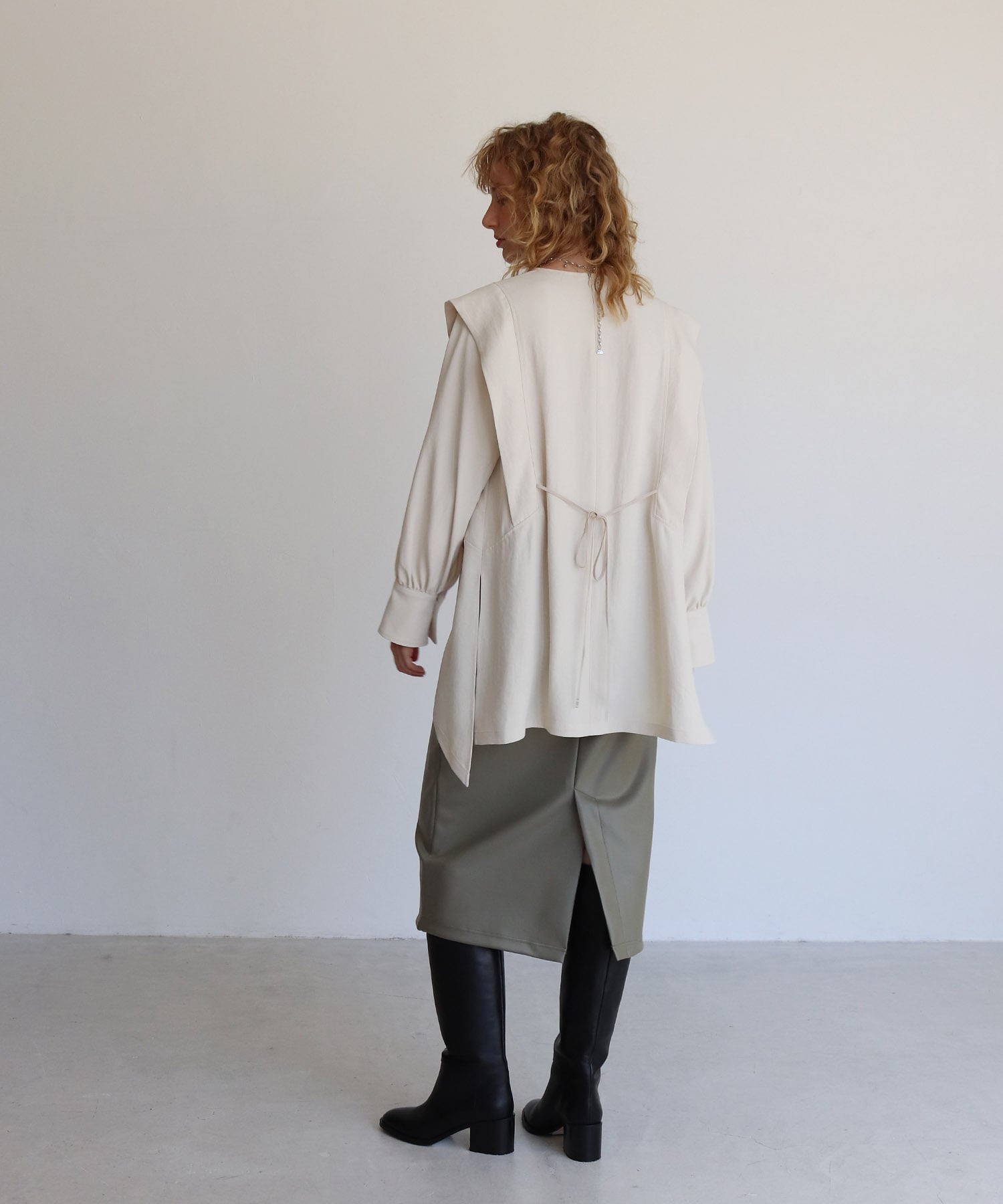 leather like midi pencil skirt