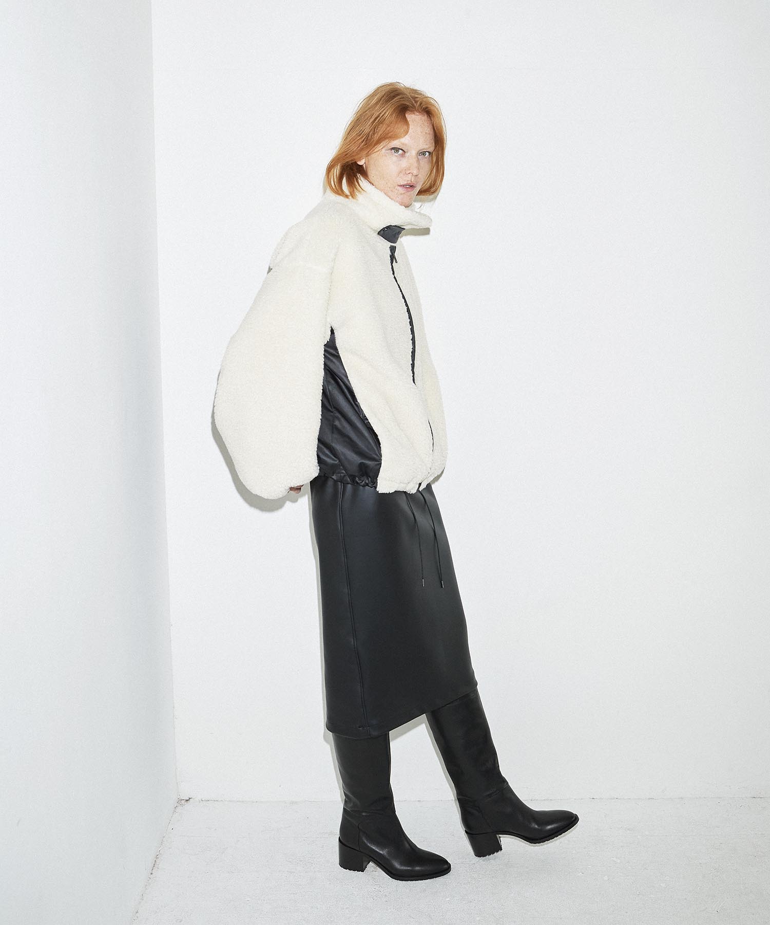 leather like midi pencil skirt