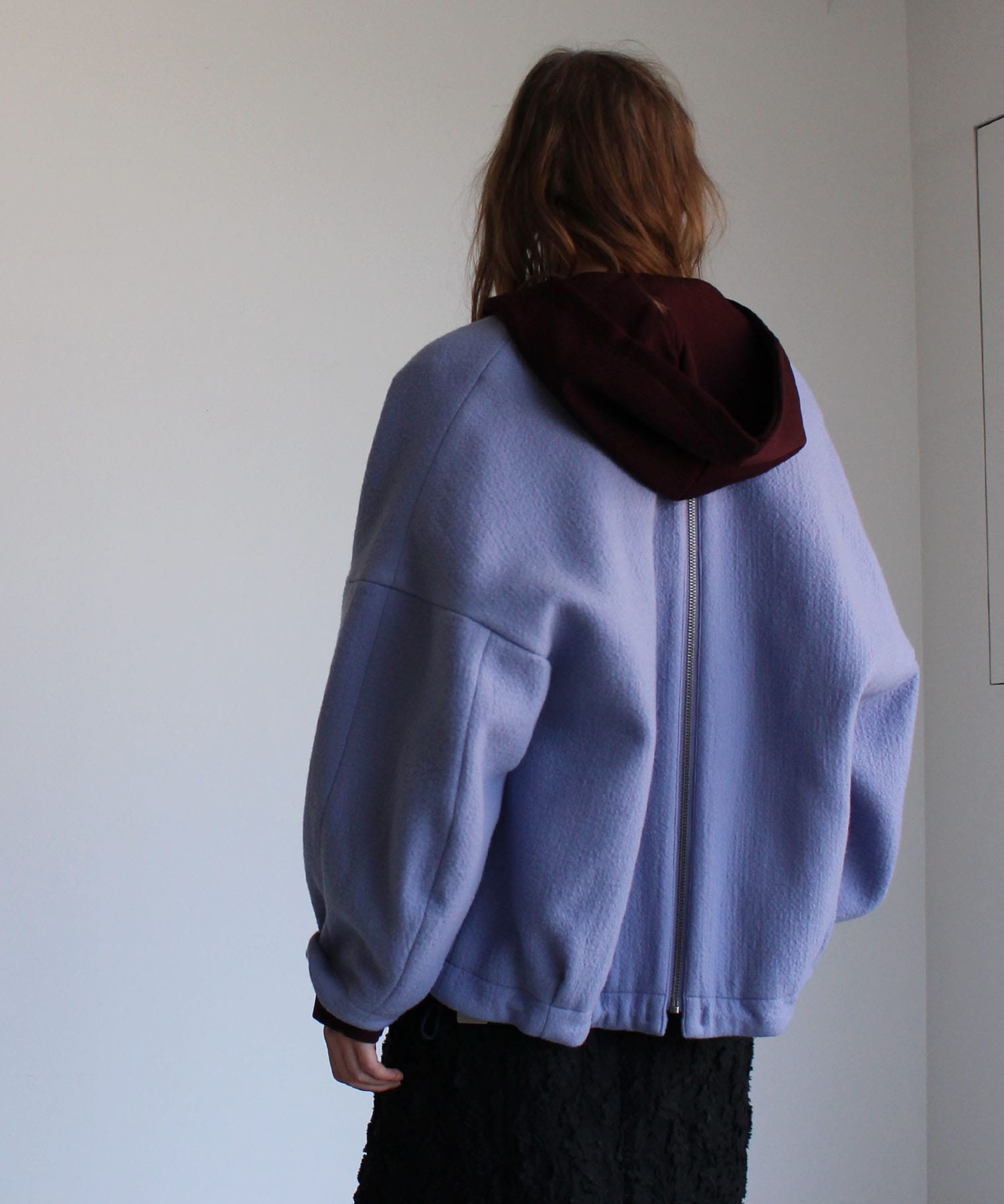 back zip no collar short coat