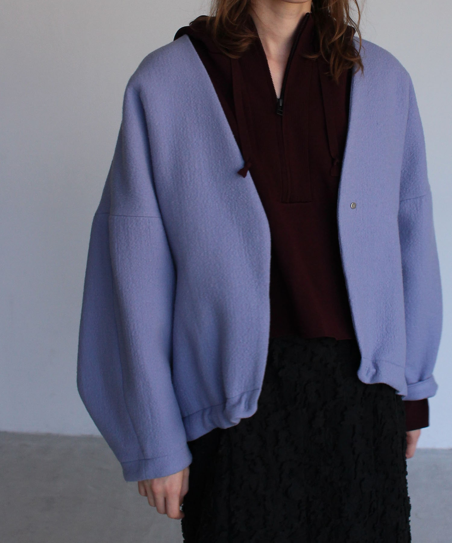 back zip no collar short coat