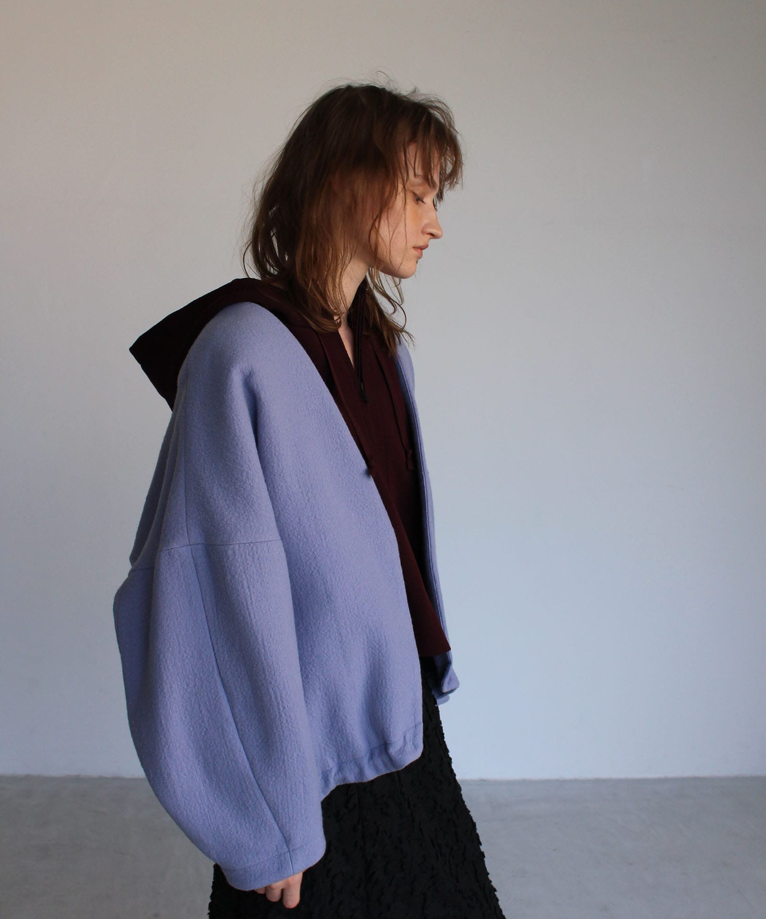 back zip no collar short coat