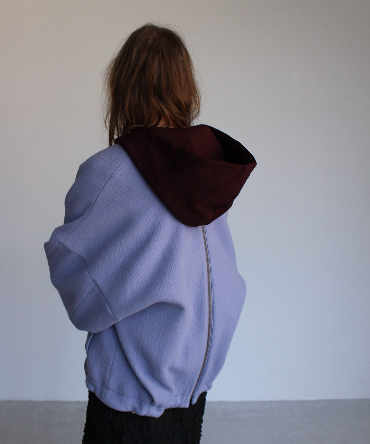 back zip no collar short coat