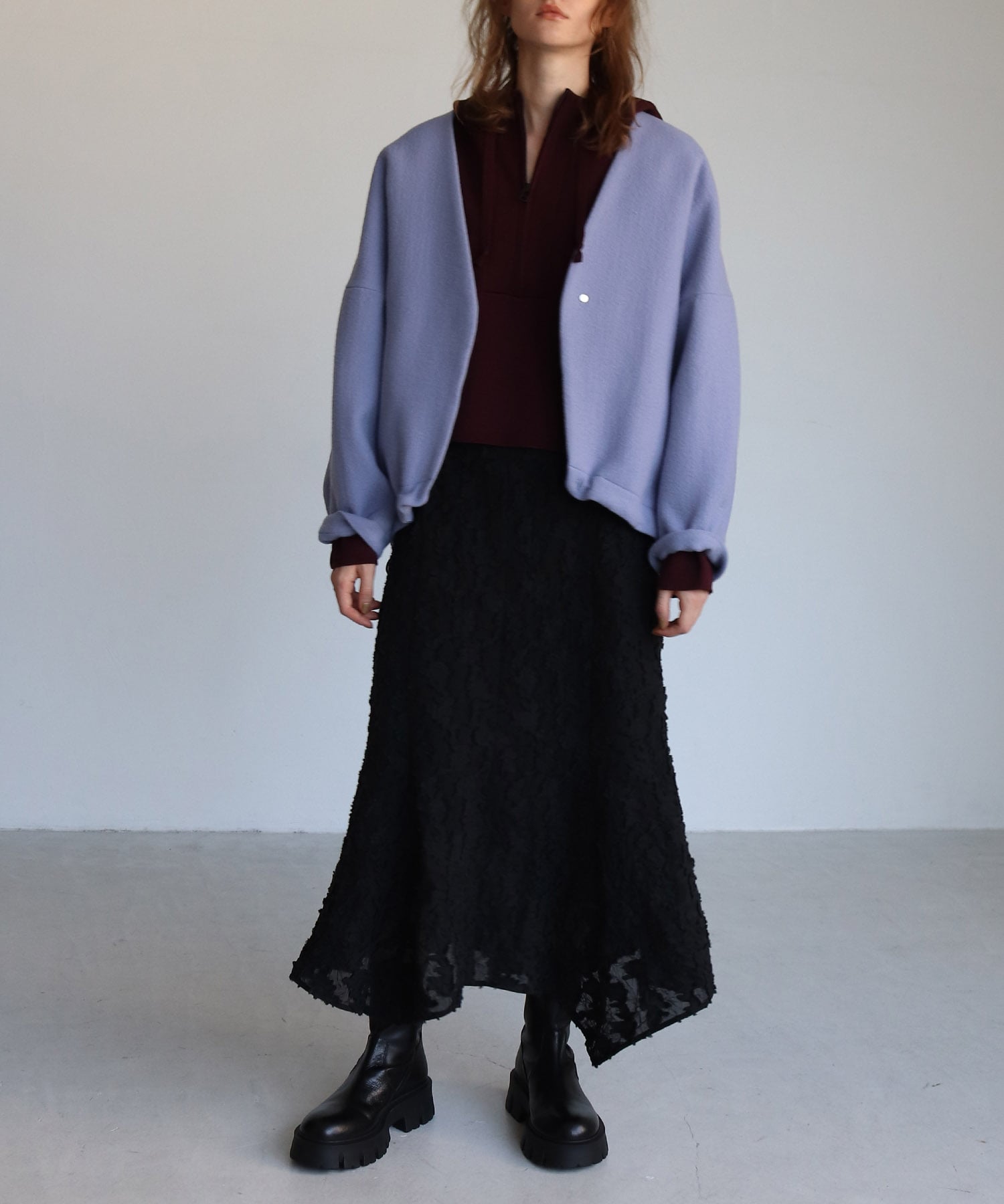 back zip no collar short coat