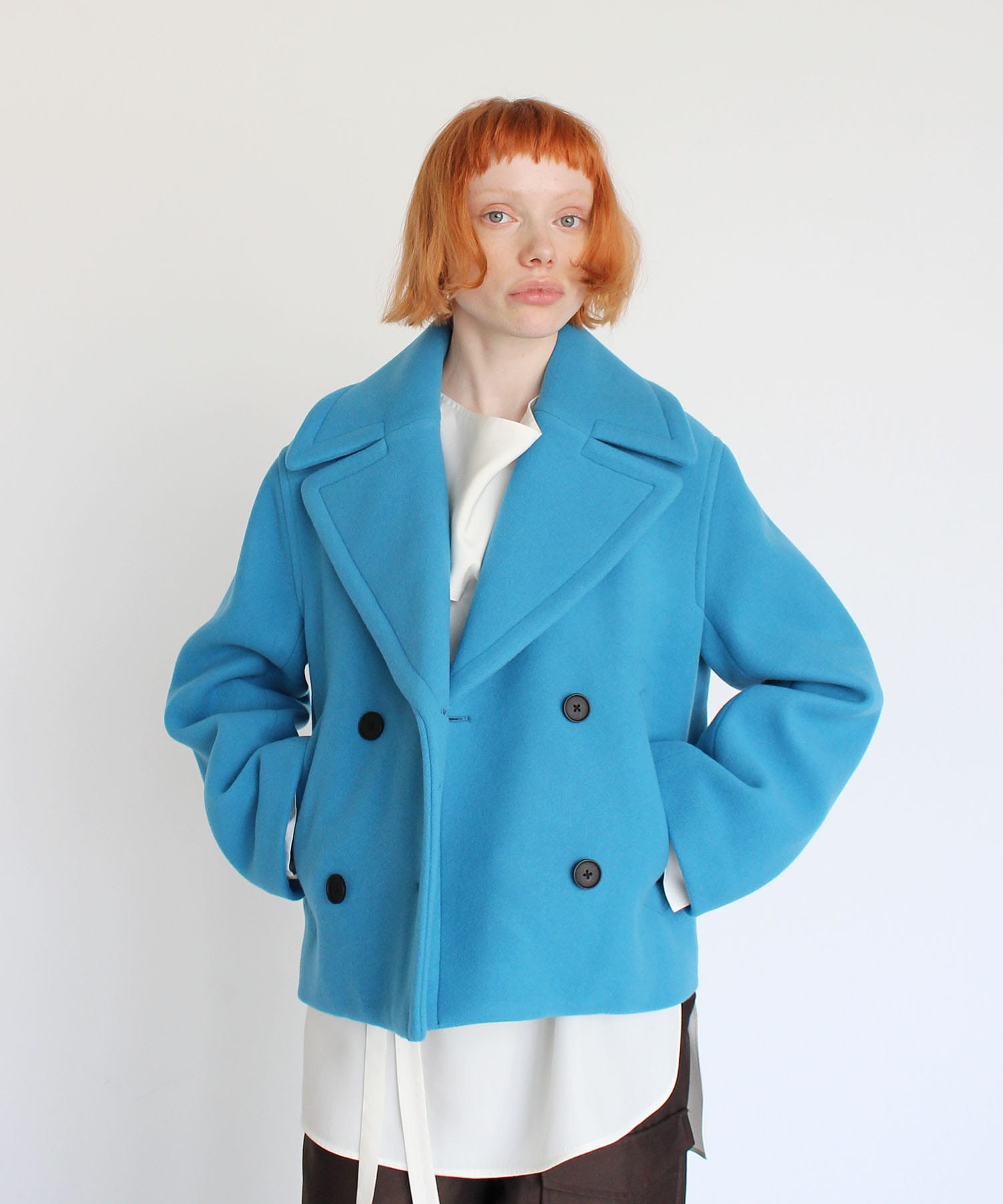 wool pile melton color P coat