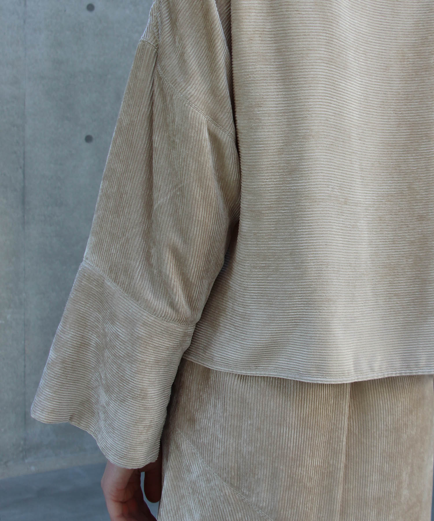boat neck corduroy  blouse