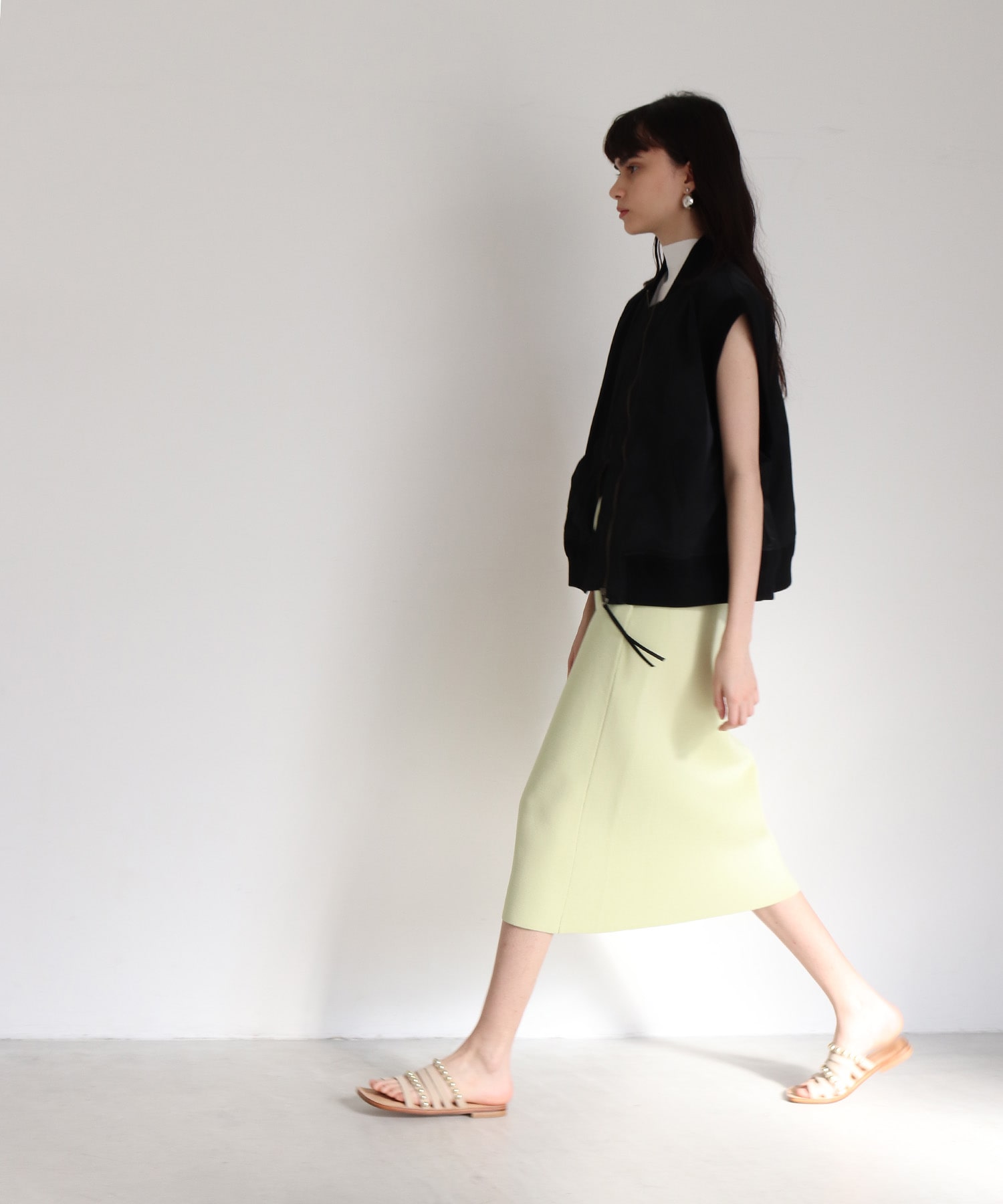 bicolor long&lean knit dress