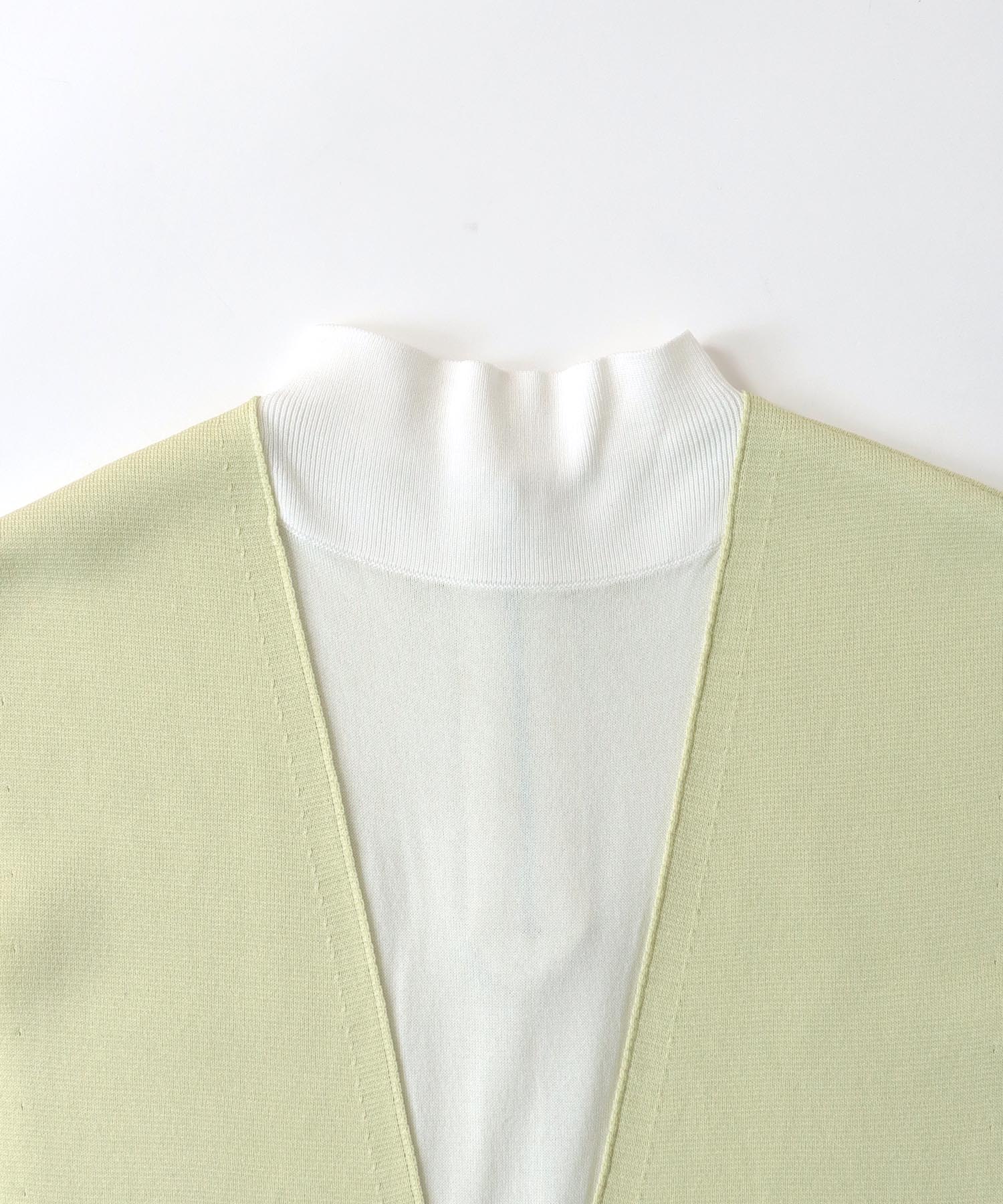 bicolor long&lean knit dress