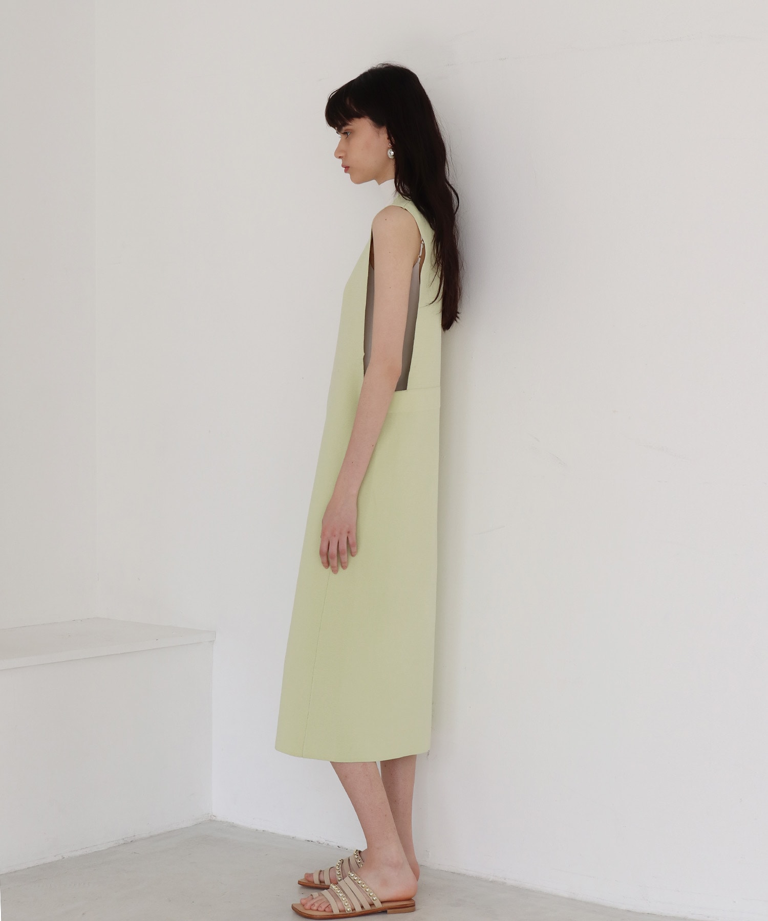 bicolor long&lean knit dress