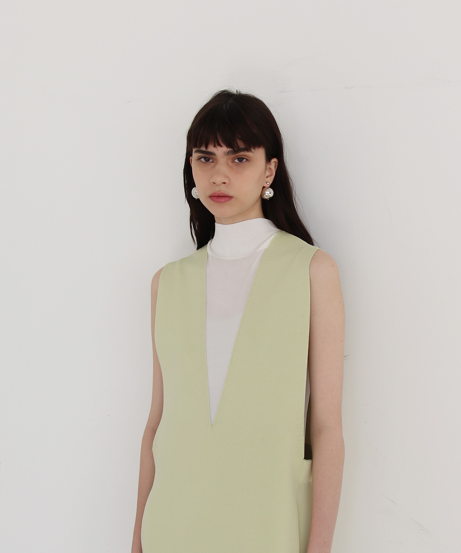 bicolor long&lean knit dress