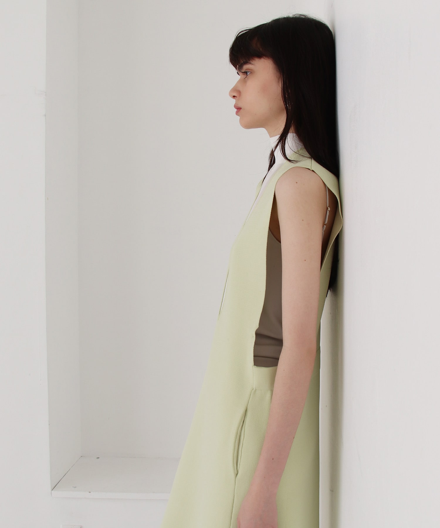 bicolor long&lean knit dress