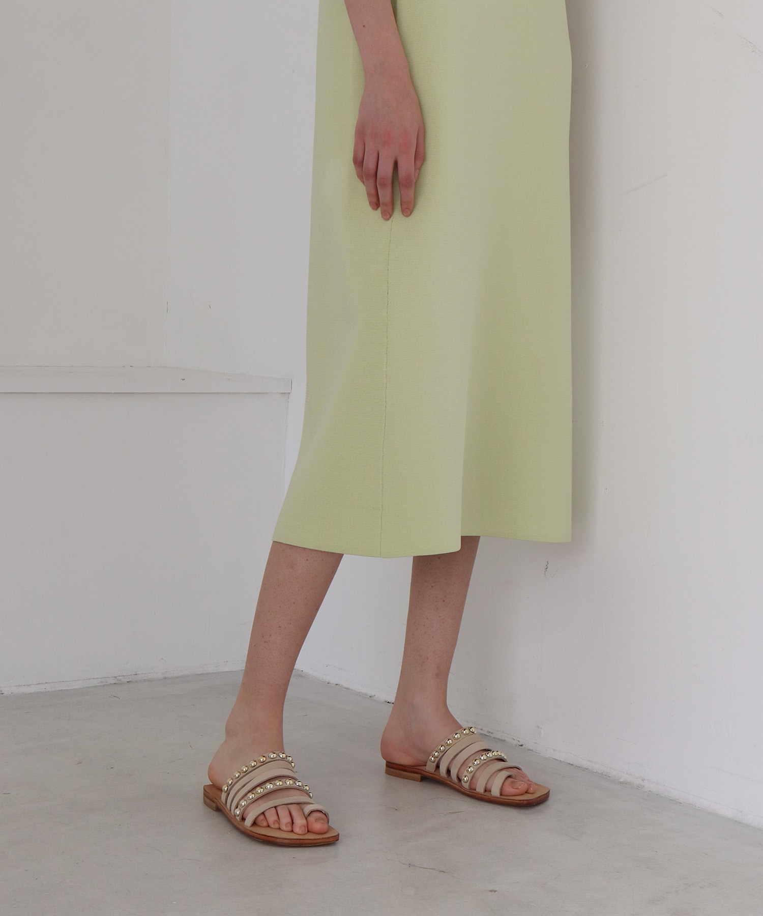 bicolor long&lean knit dress