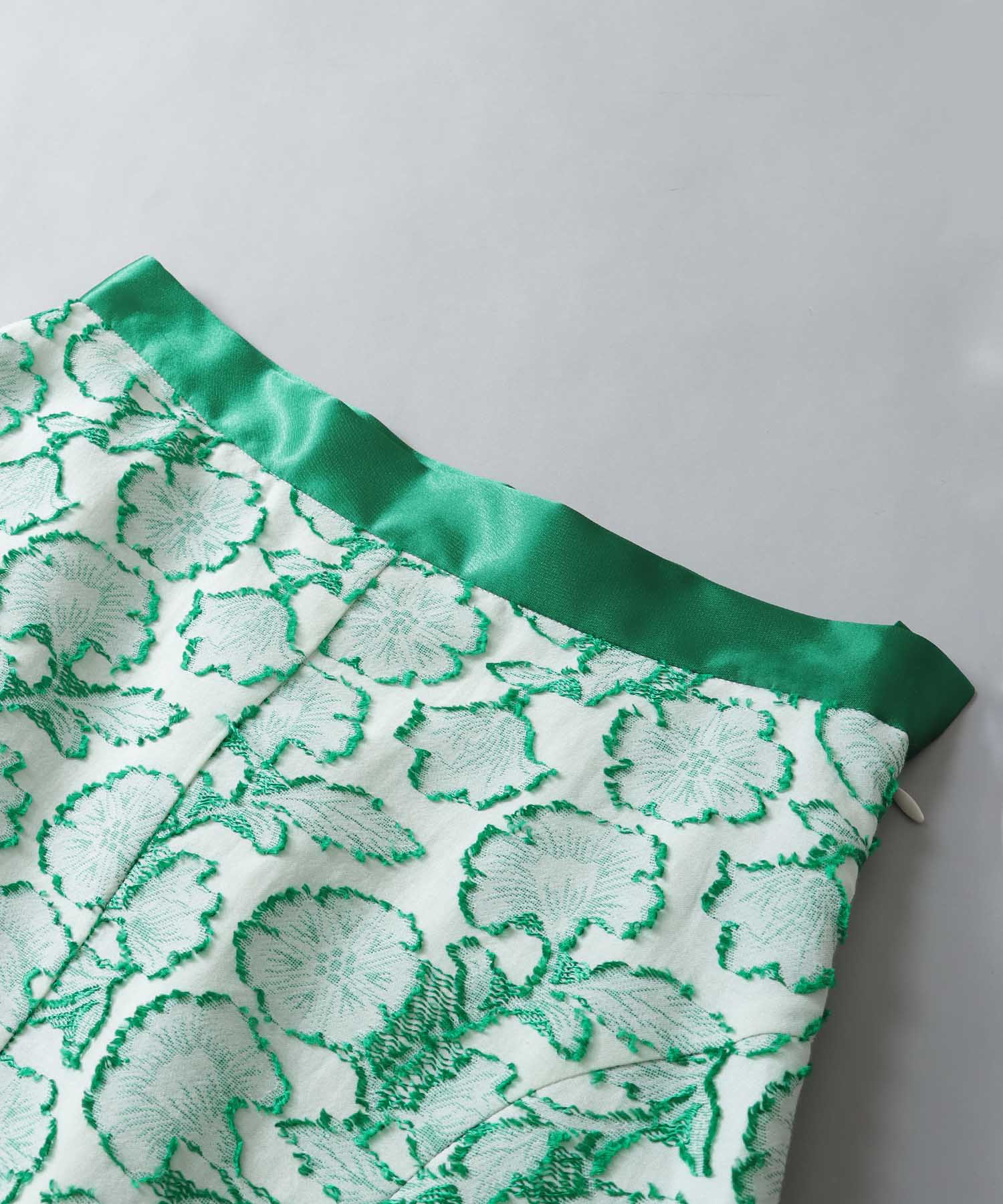 flower  jacquard flare skirt