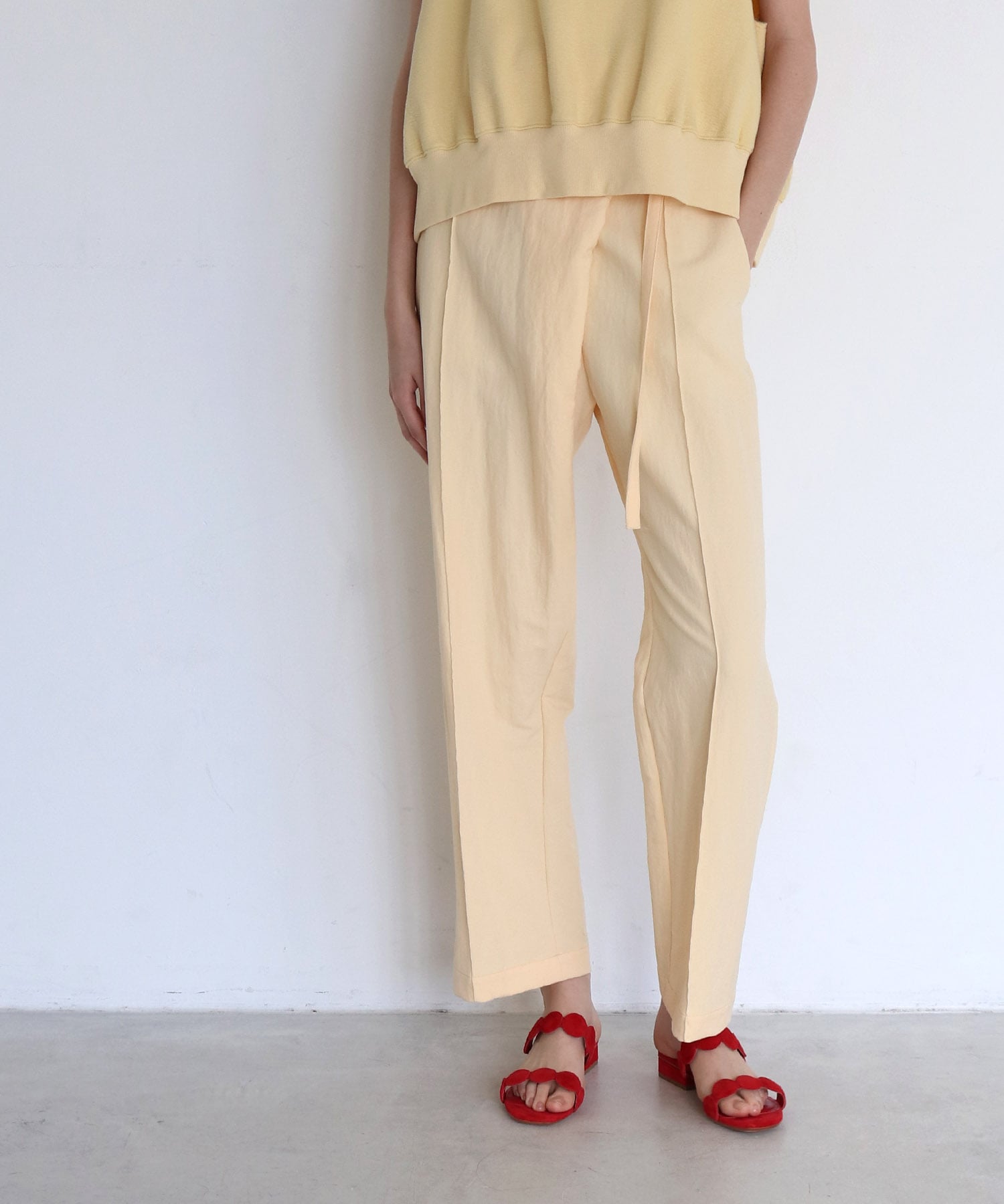 high waist pin tuck pants