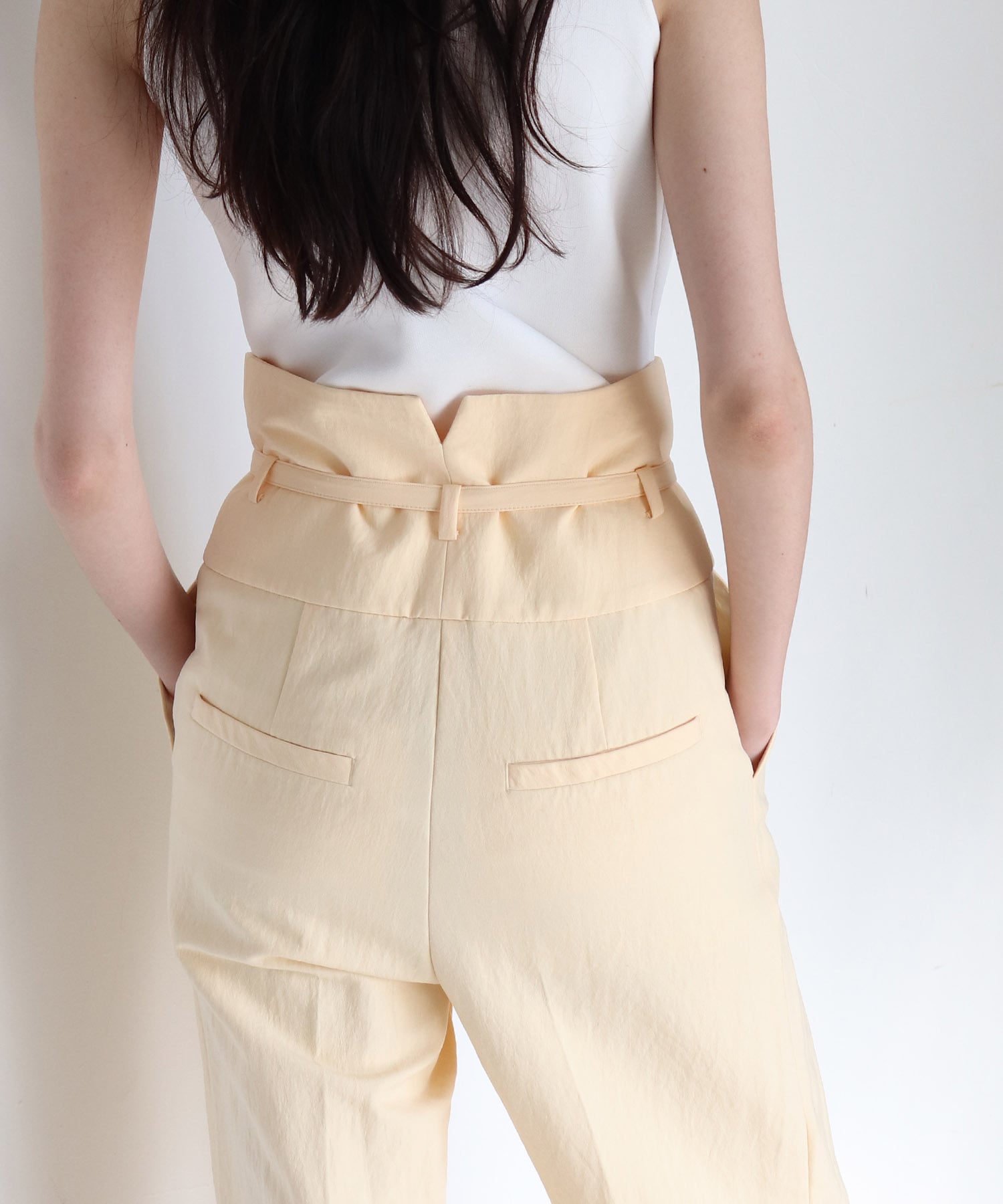 high waist pin tuck pants