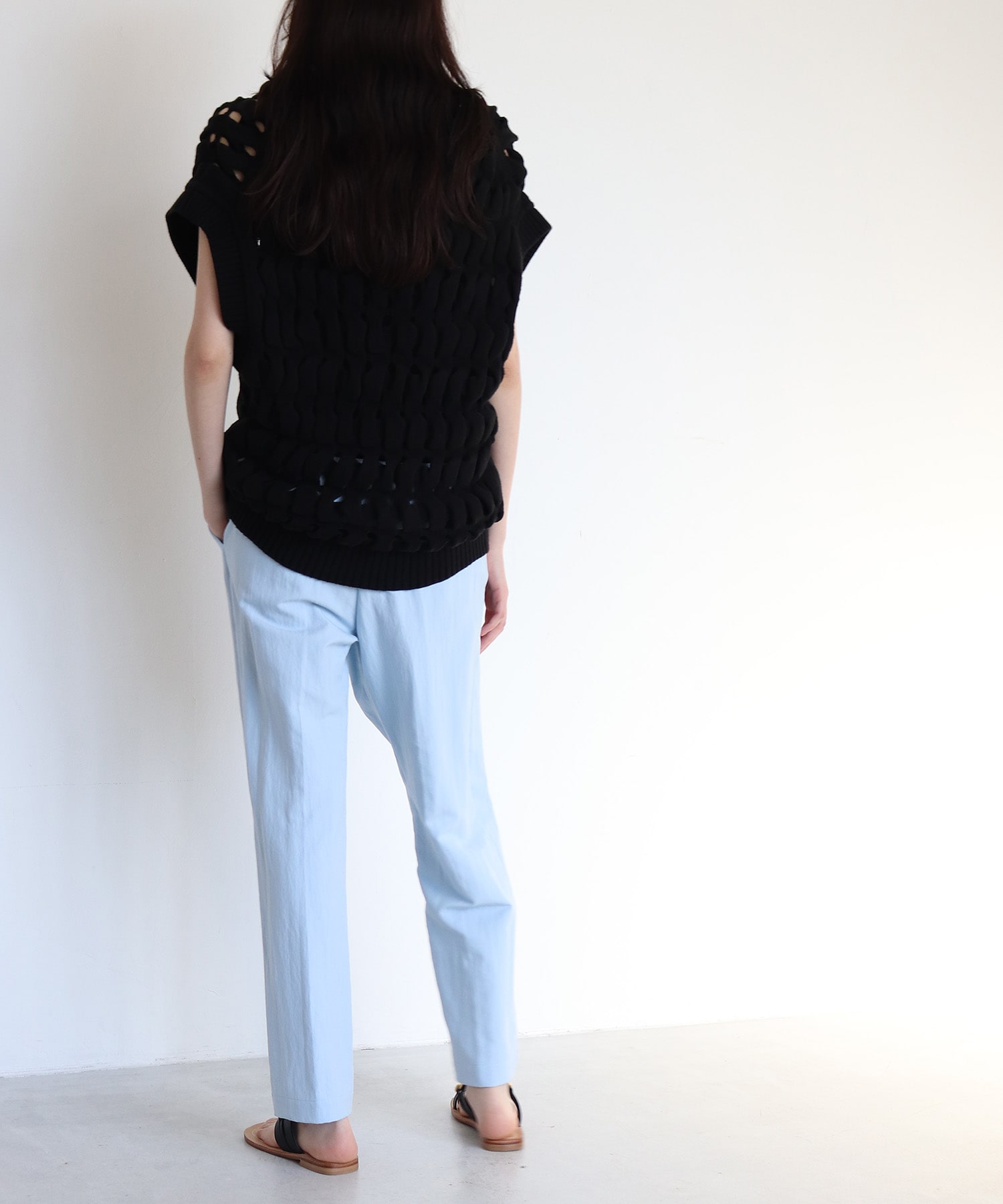 high waist pin tuck pants