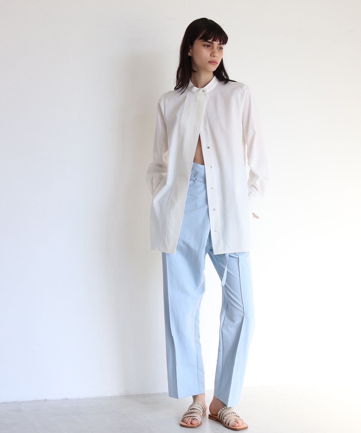 high waist pin tuck pants